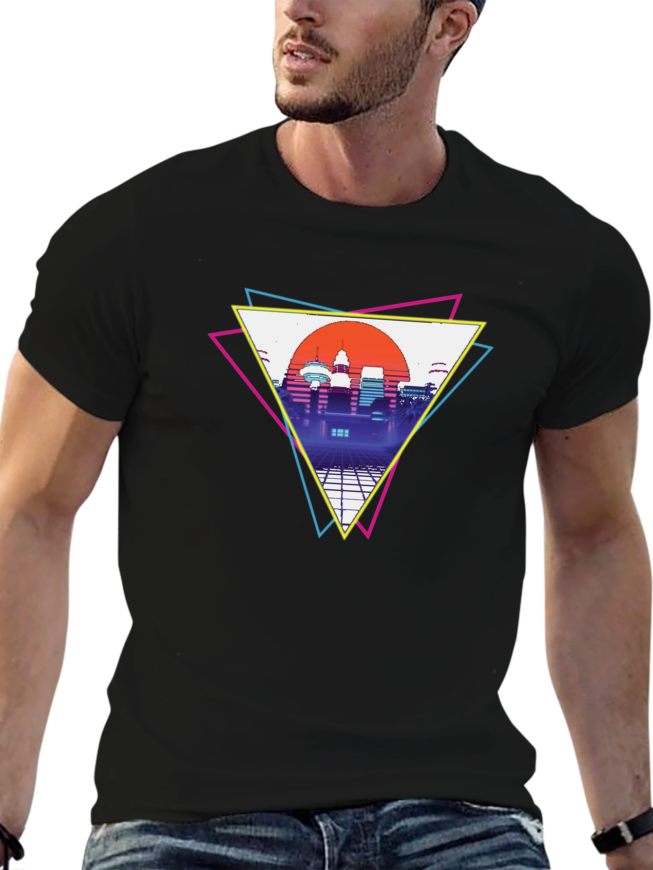 Retro Cityscape T-Shirt - Vaporwave Style