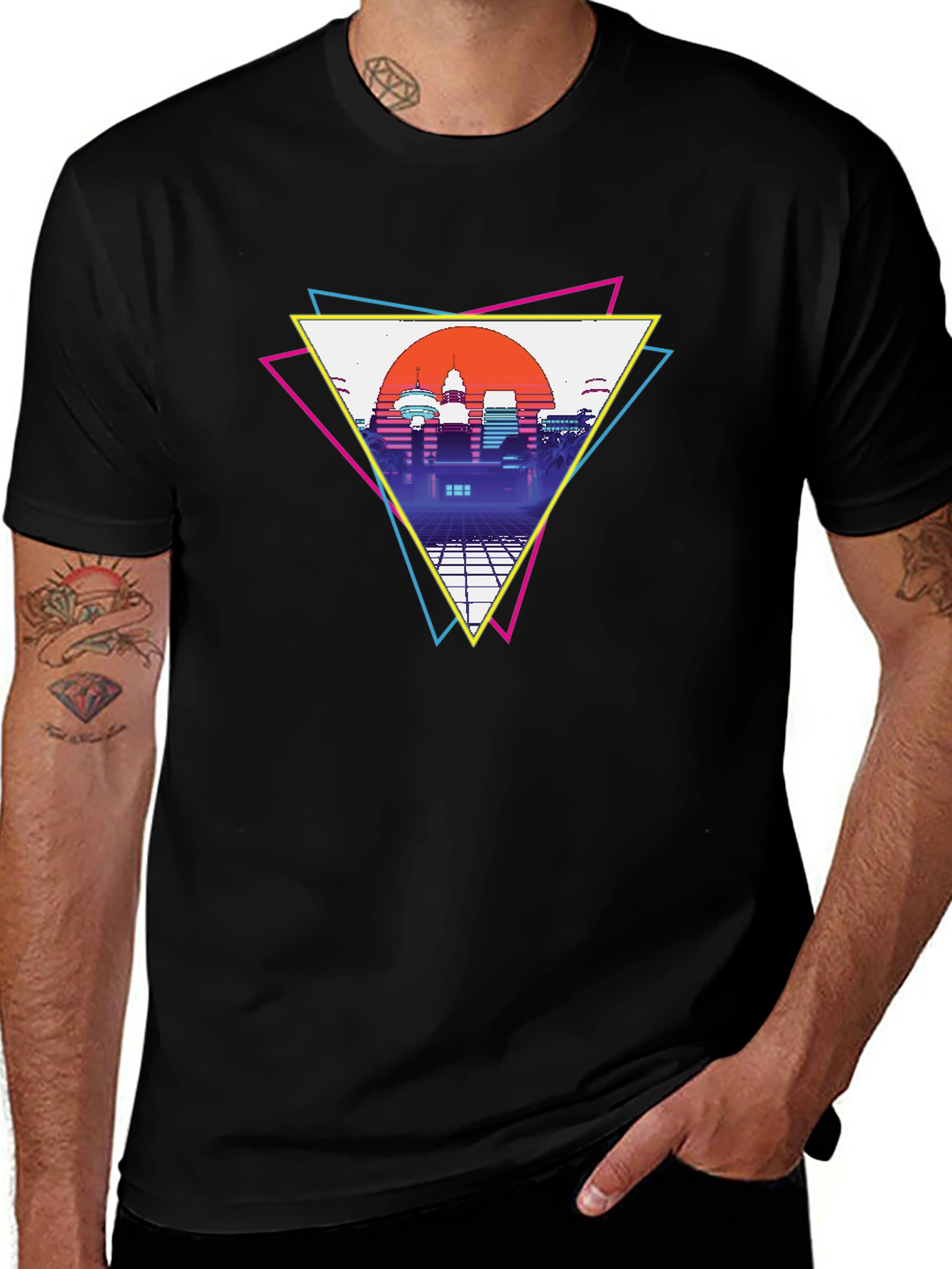 Retro Cityscape T-Shirt - Vaporwave Style