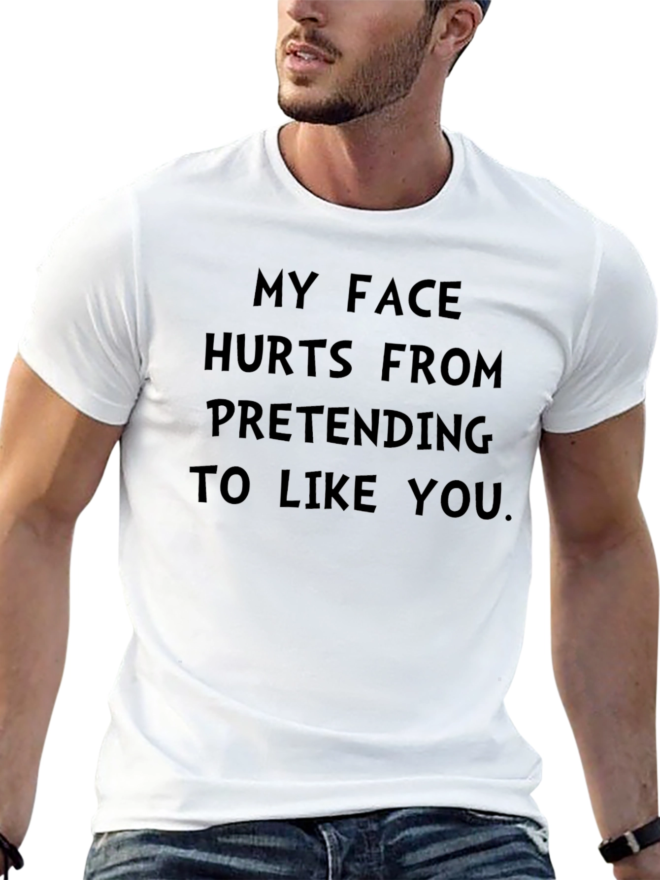 Funny My Face Hurts Mens Black T-Shirt