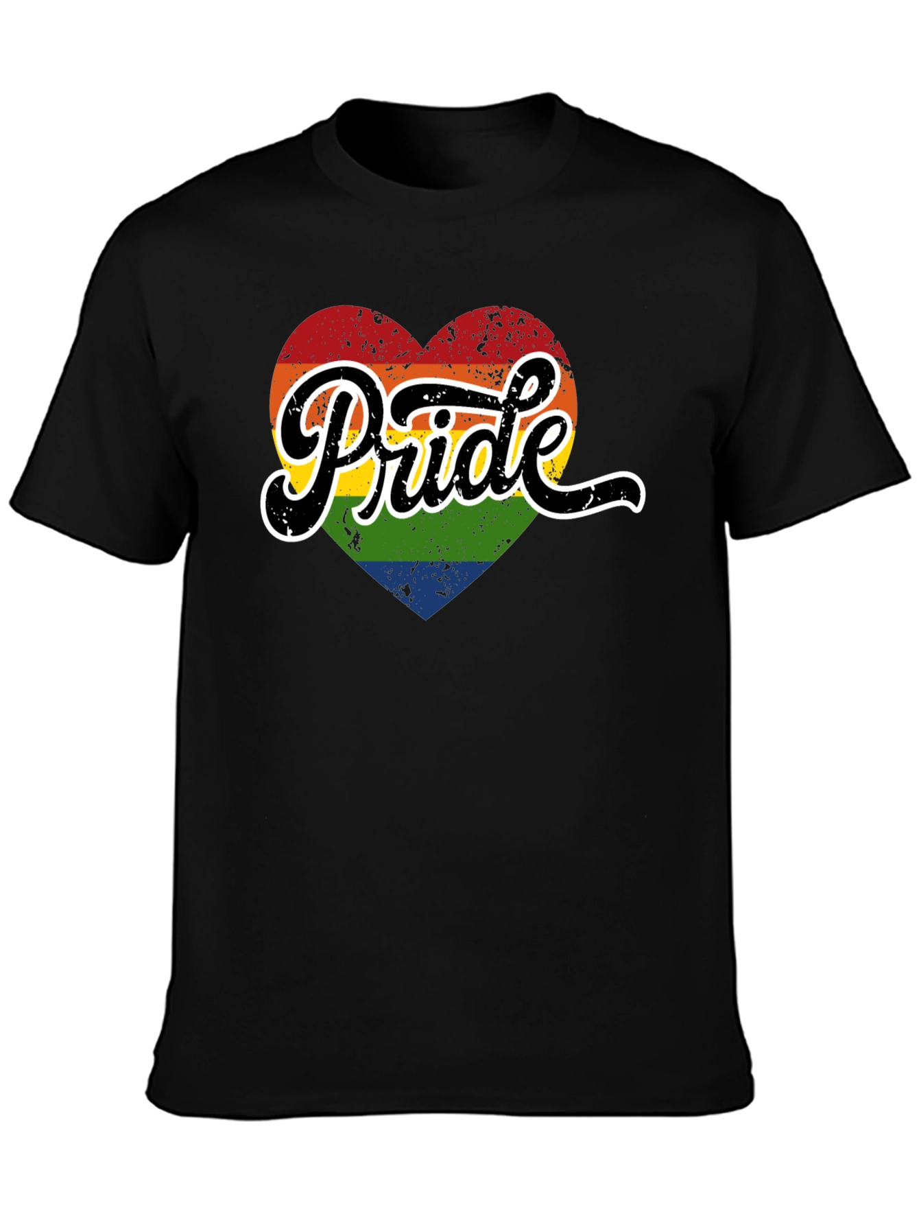 Pride Heart Graphic Tee - Black