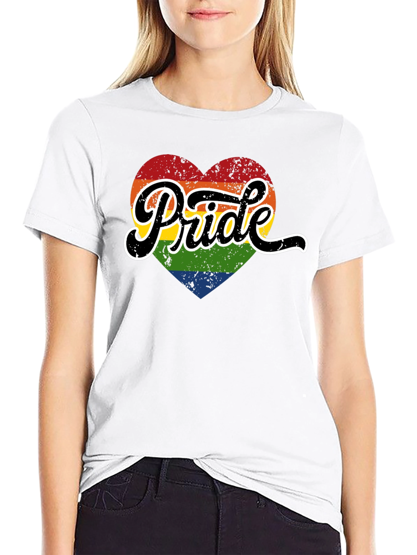 Pride Heart Graphic Tee - Black