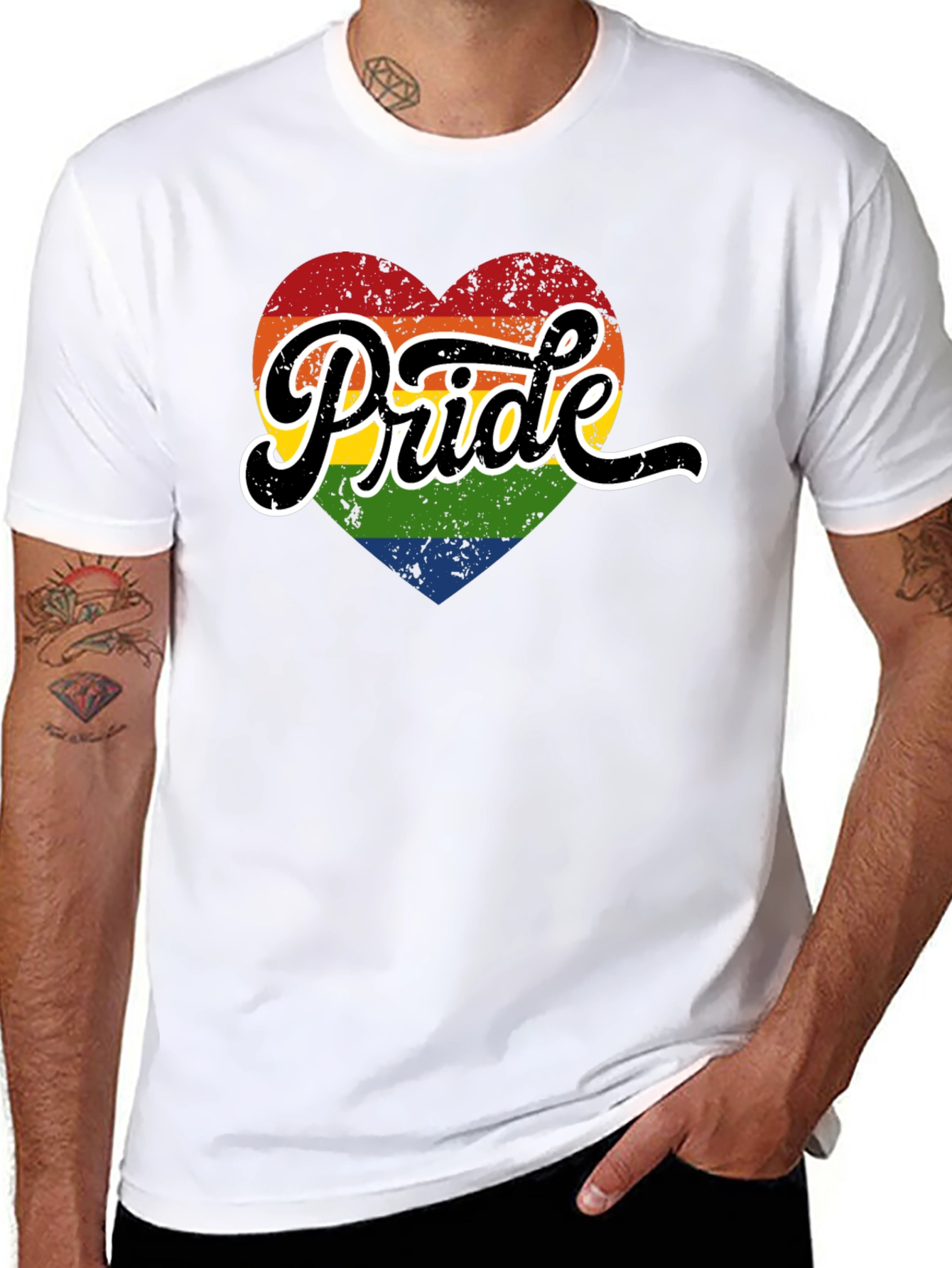 Pride Heart Graphic Tee - Black