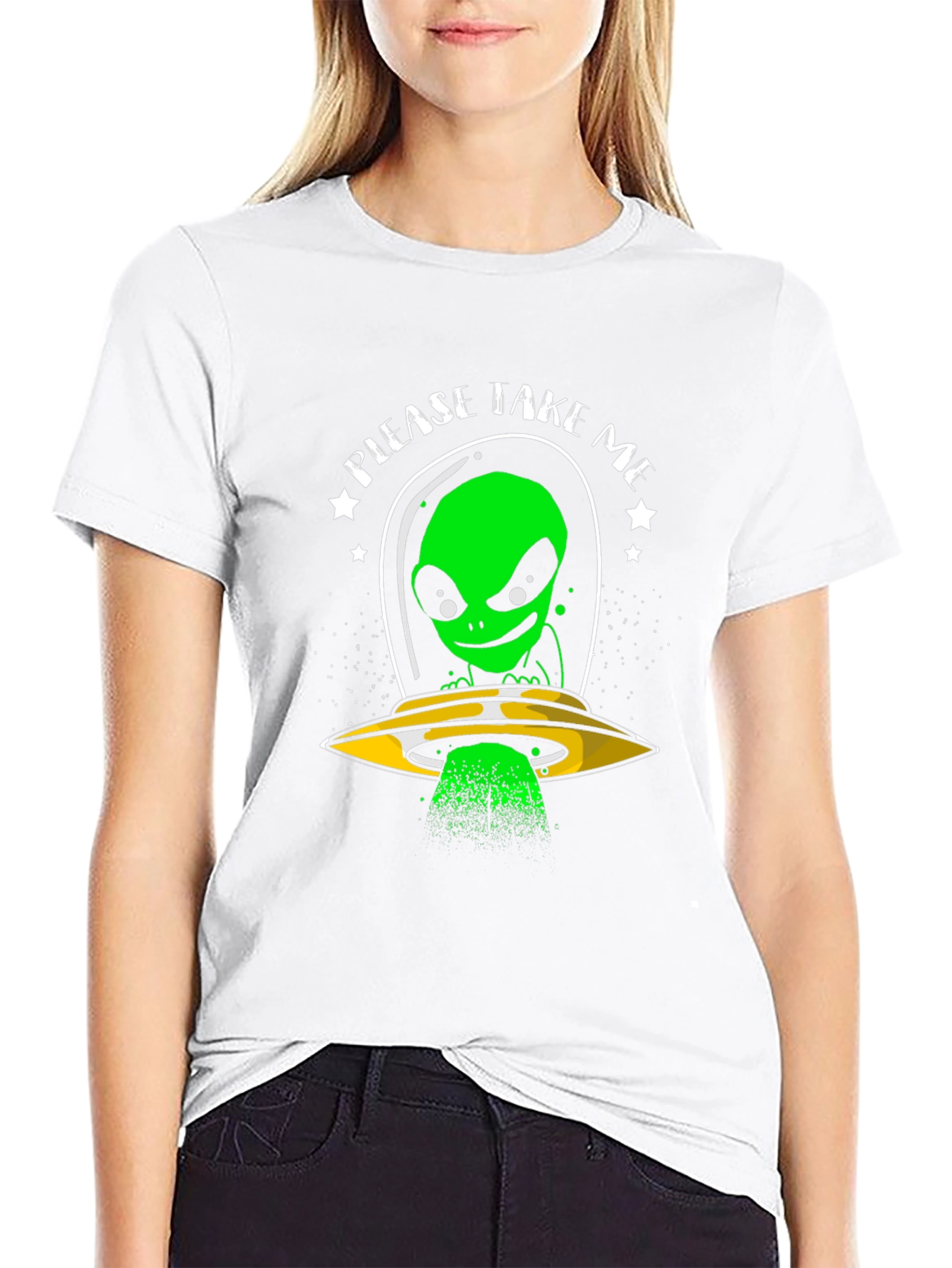Please Take Me Alien T-Shirt - Sci-Fi Graphic Tee