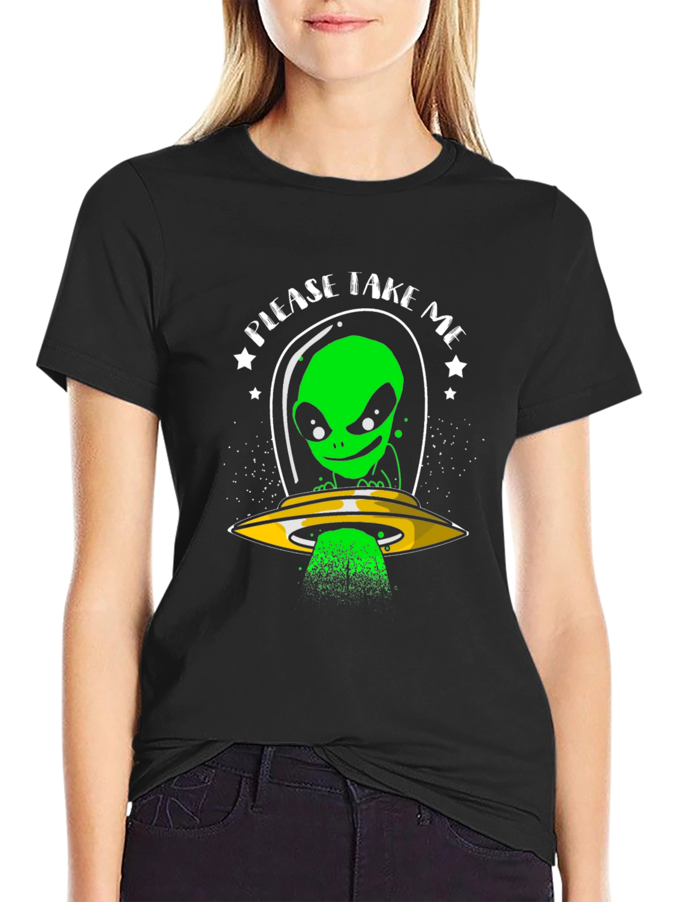 Please Take Me Alien T-Shirt - Sci-Fi Graphic Tee