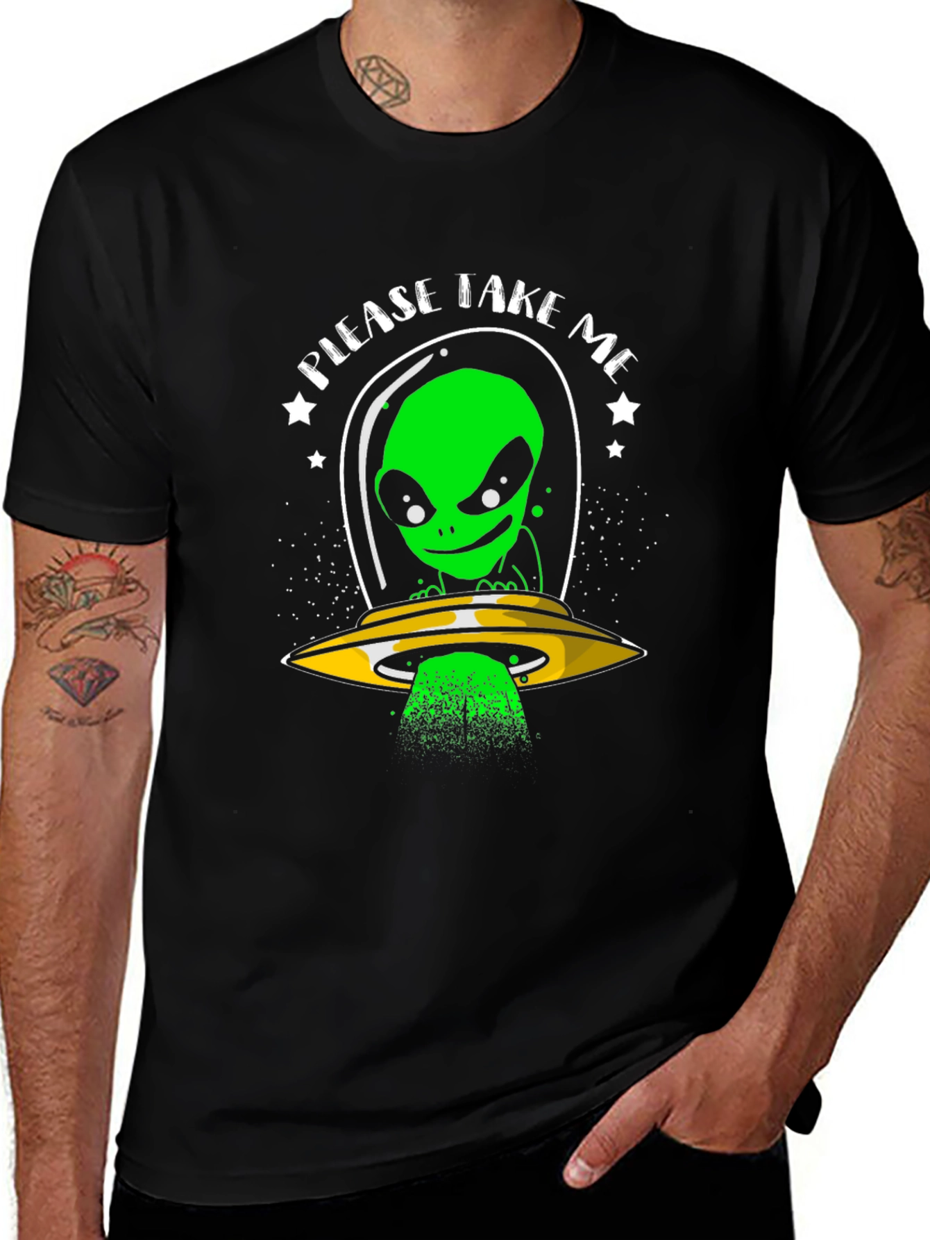 Please Take Me Alien T-Shirt - Sci-Fi Graphic Tee