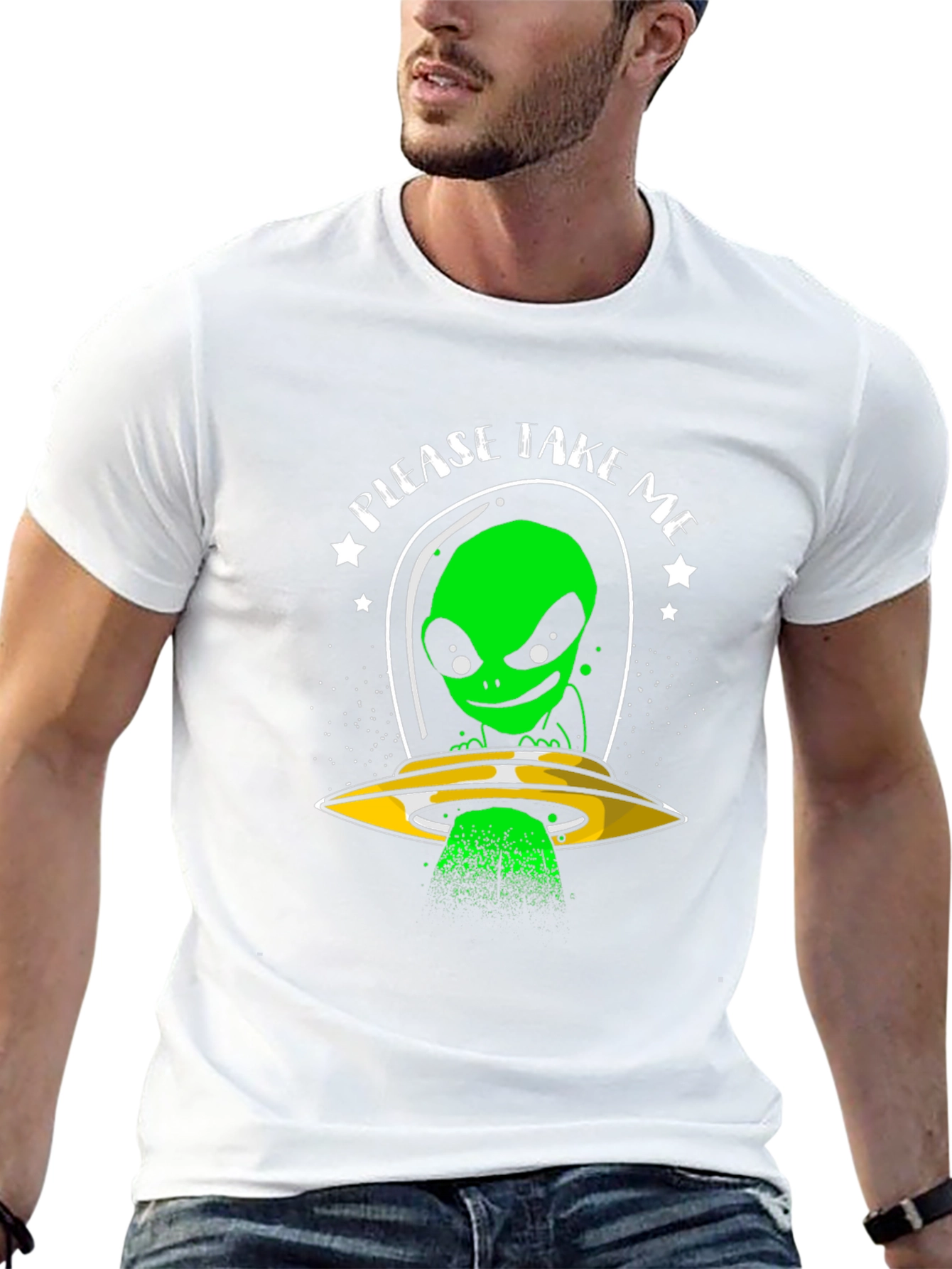 Please Take Me Alien T-Shirt - Sci-Fi Graphic Tee
