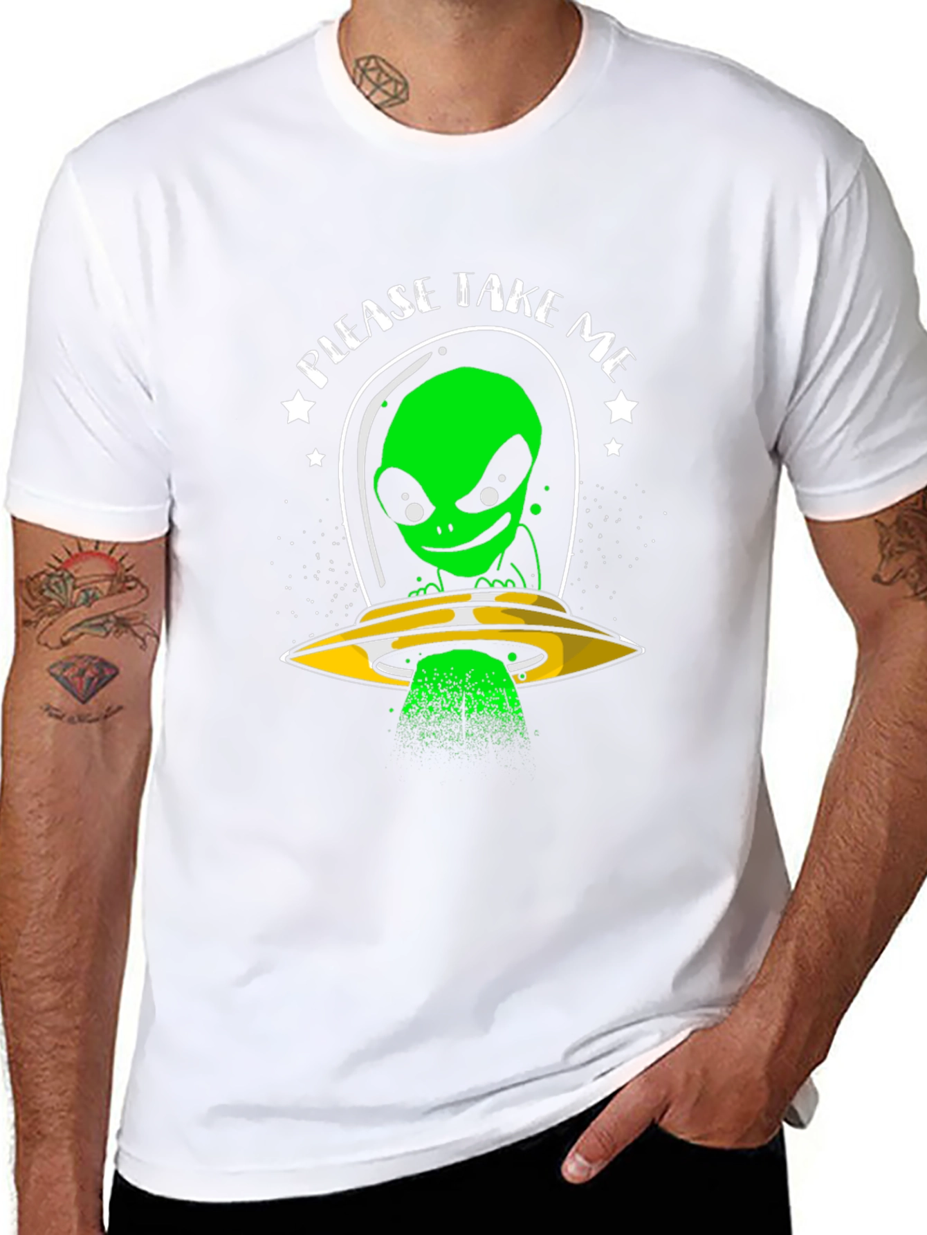 Please Take Me Alien T-Shirt - Sci-Fi Graphic Tee