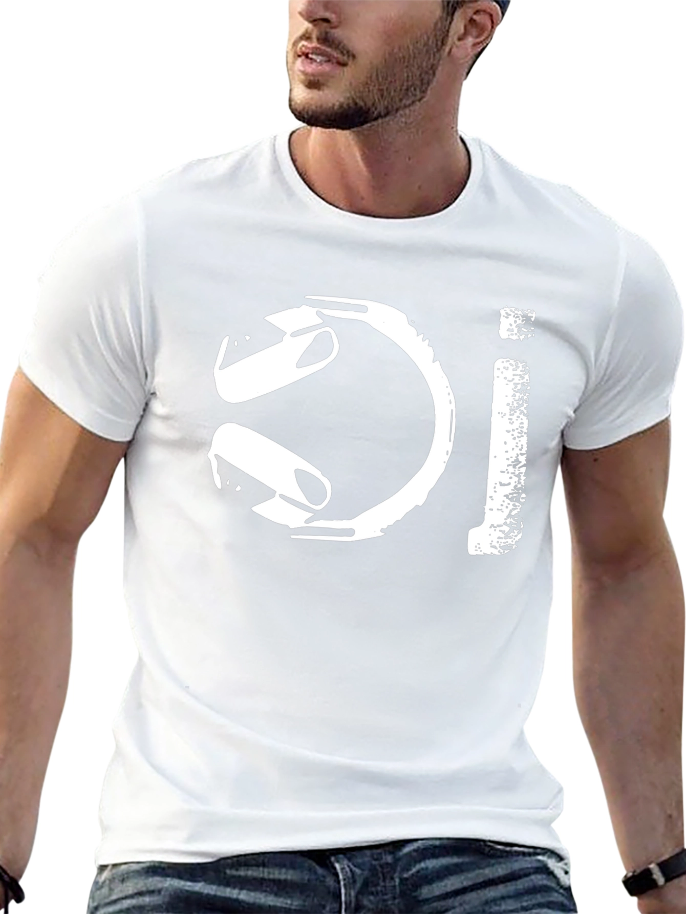 Black T-Shirt with Unique Graphic Design