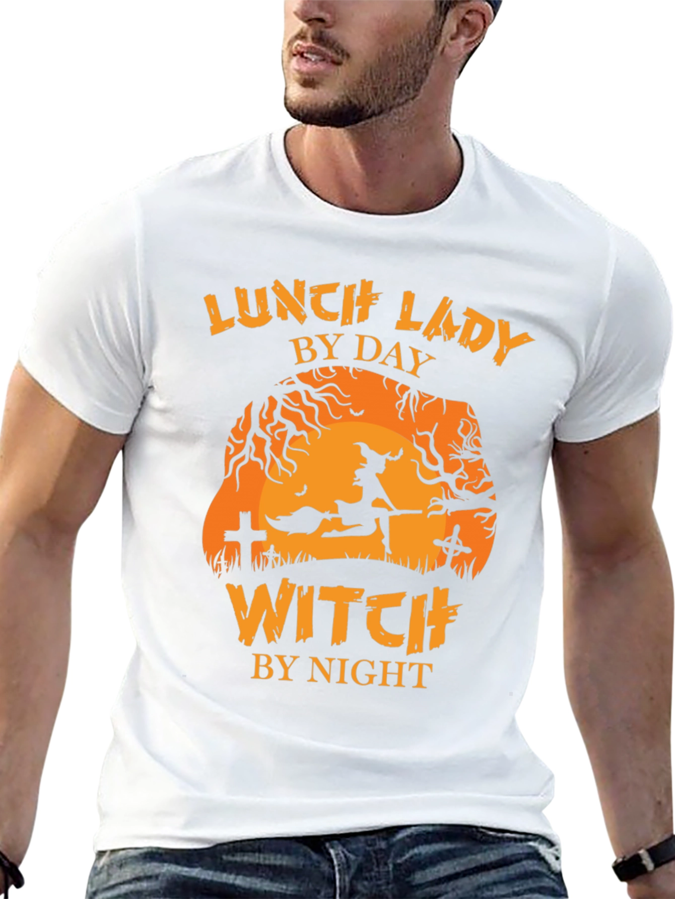 Lunch Lady by Day Witch by Night Halloween T-Shirt