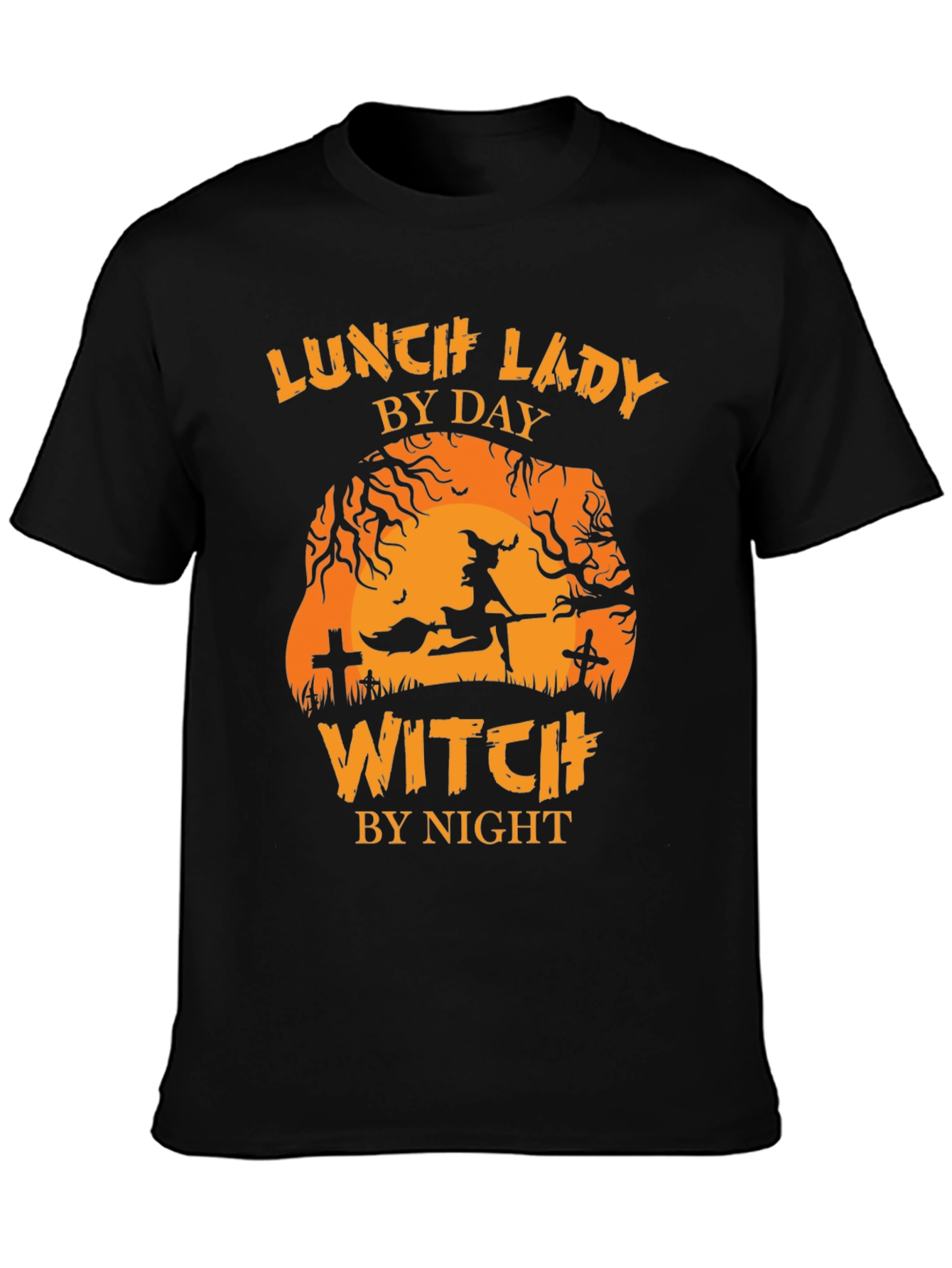 Lunch Lady by Day Witch by Night Halloween T-Shirt