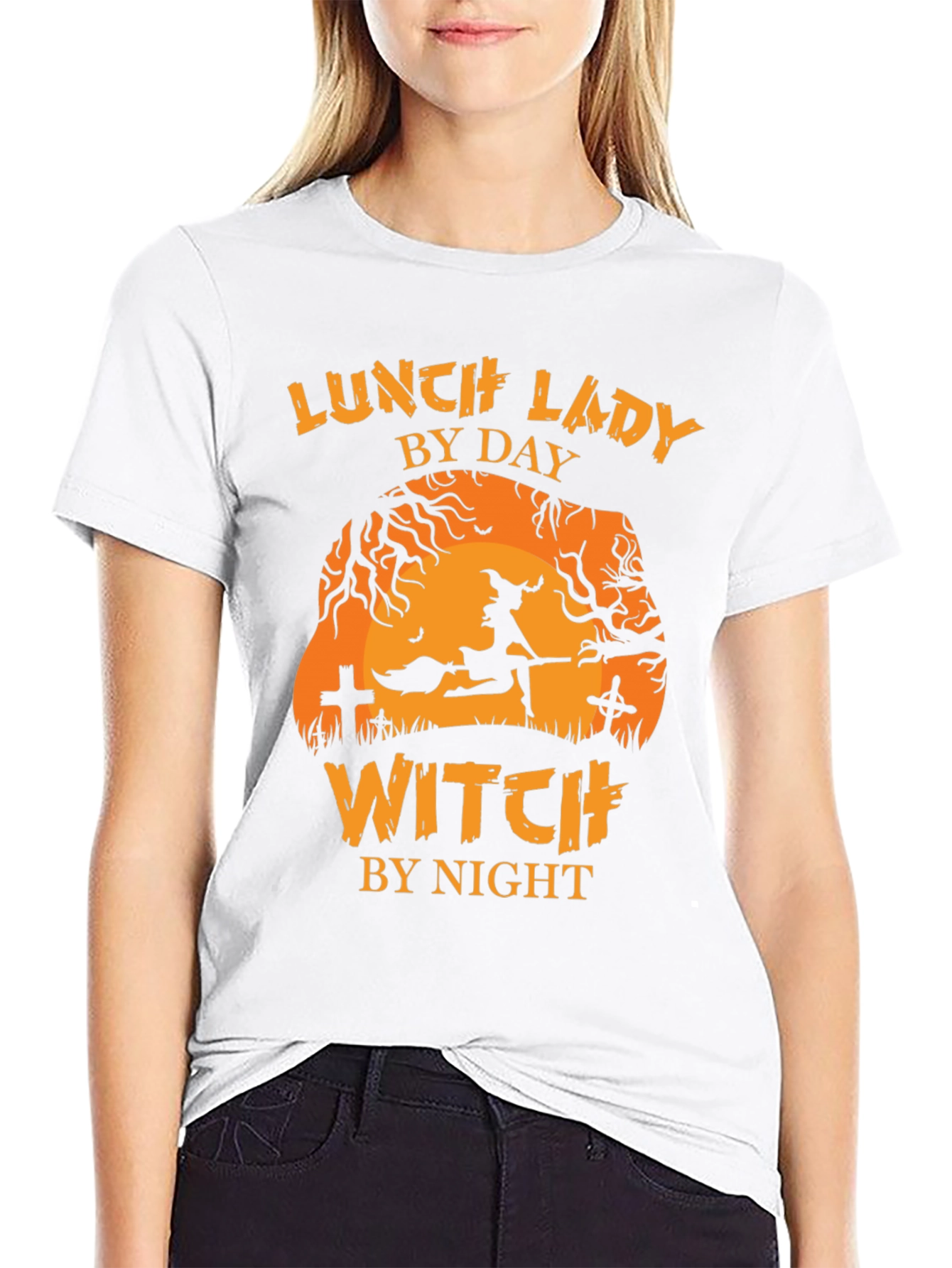 Lunch Lady by Day Witch by Night Halloween T-Shirt