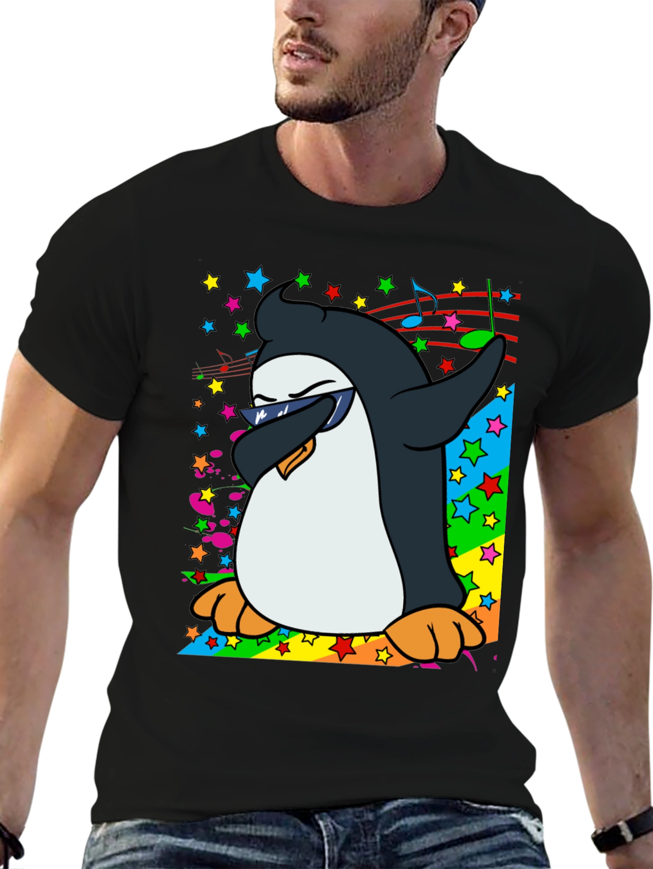 Dabbing Penguin Graphic T-Shirt