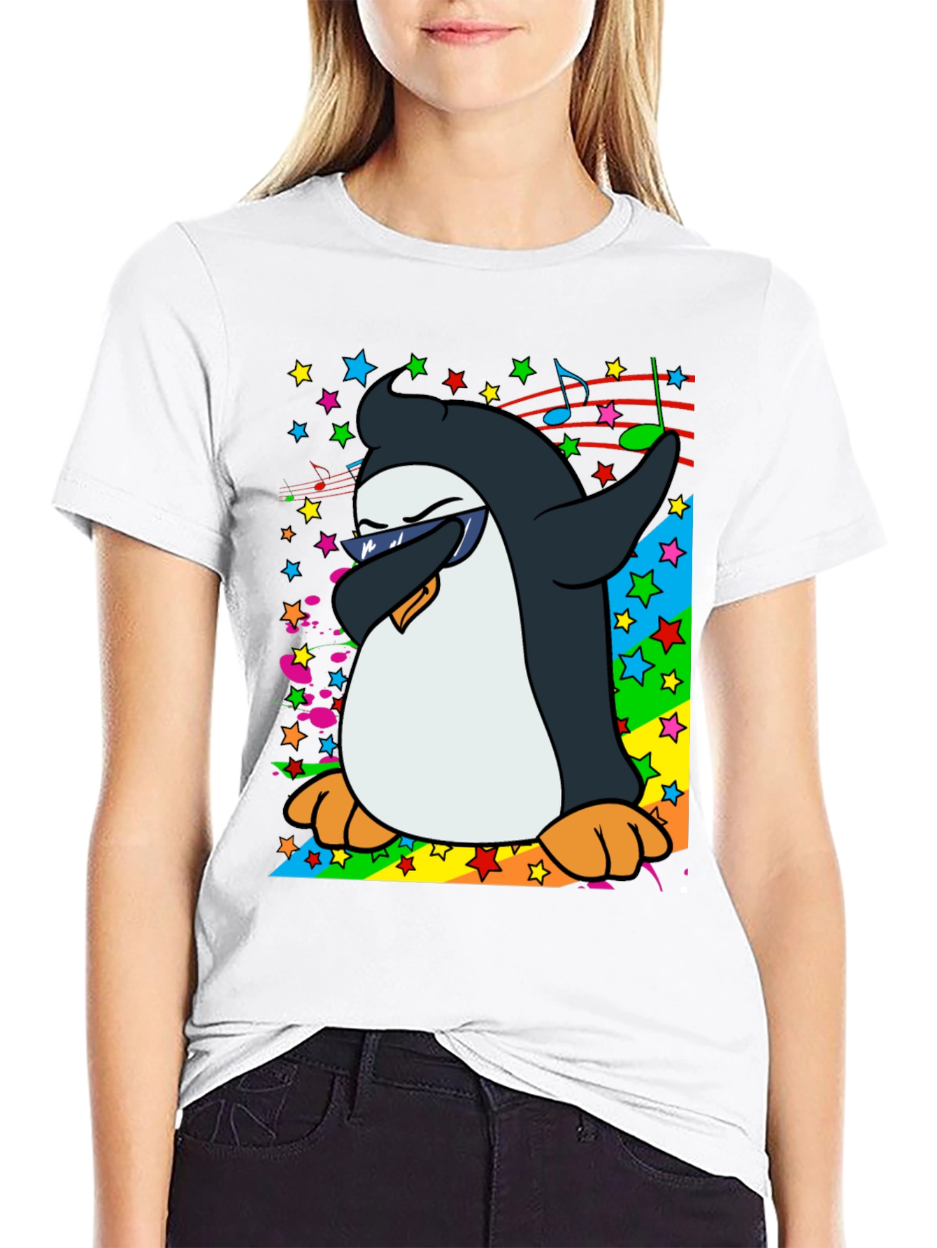 Dabbing Penguin Graphic T-Shirt