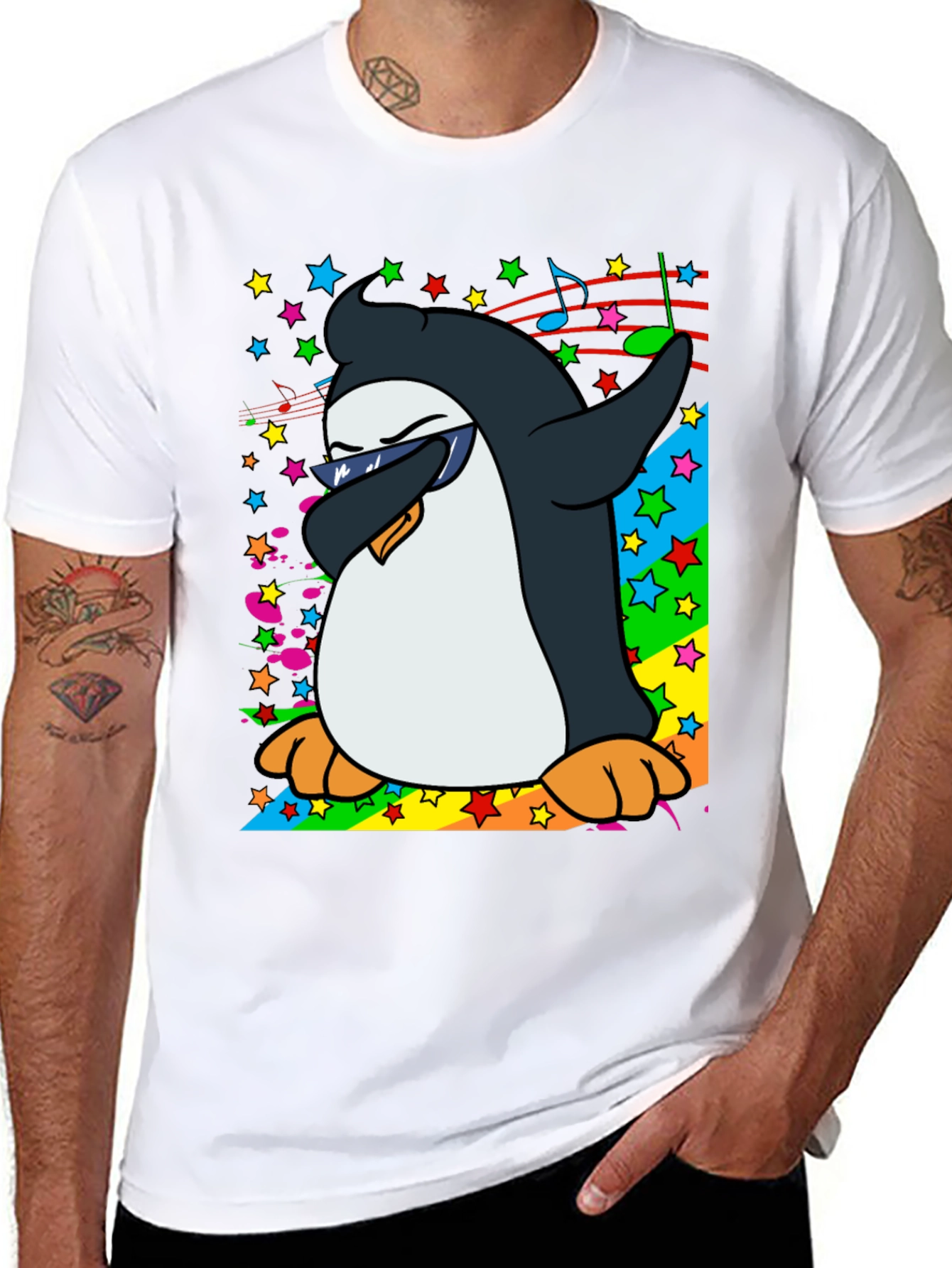 Dabbing Penguin Graphic T-Shirt
