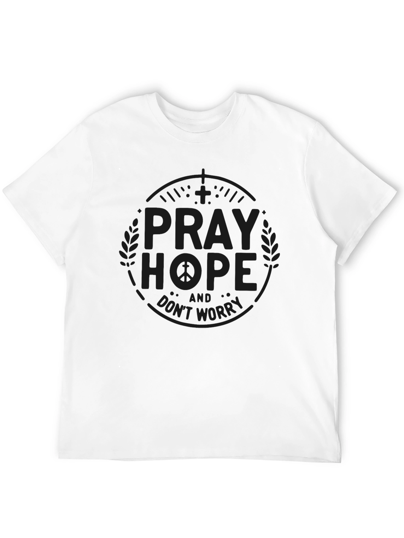 Pray Hope Worry Graphic Tee - Black