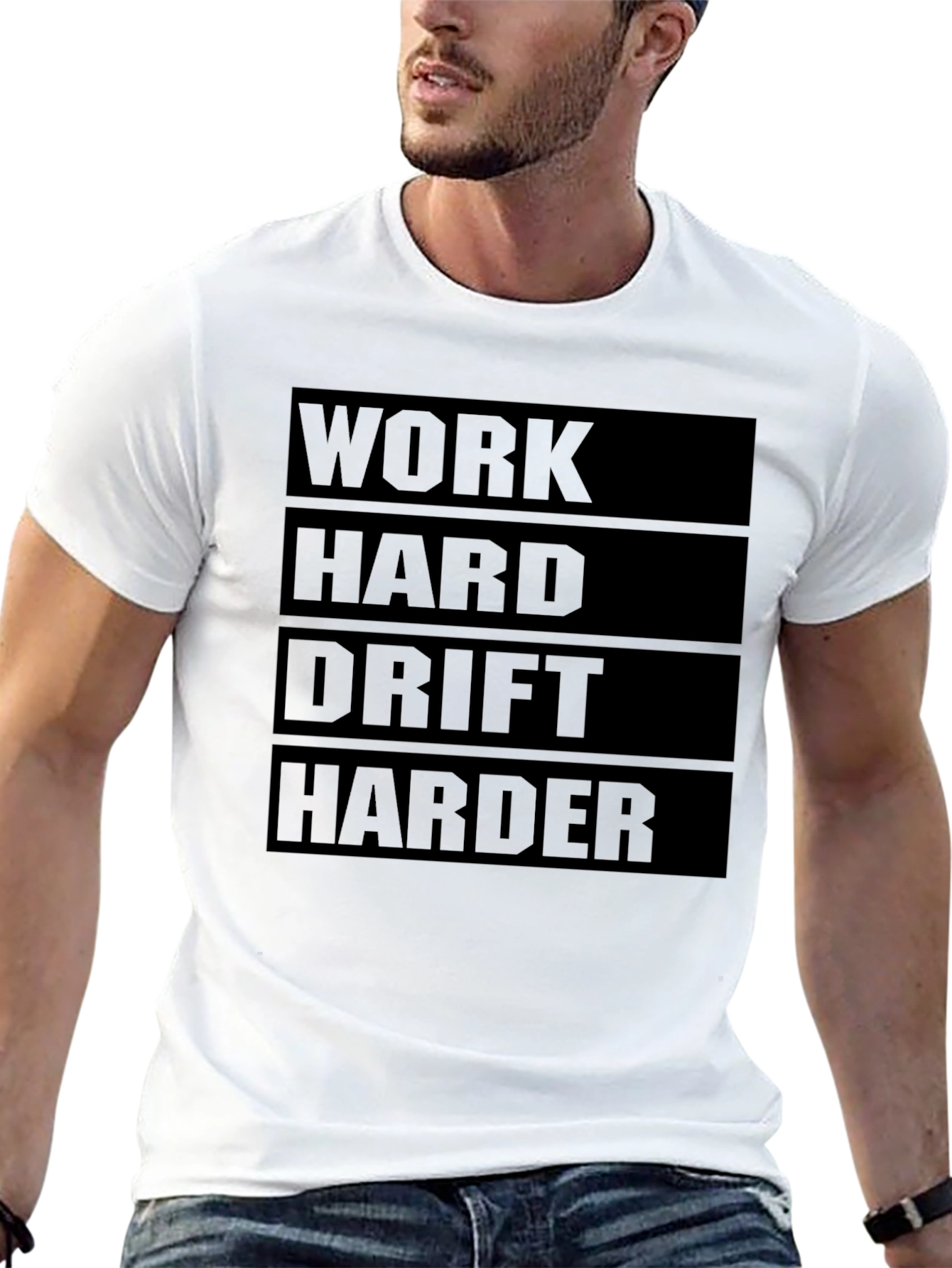 Work Hard Drift Harder Graphic Tee - Black