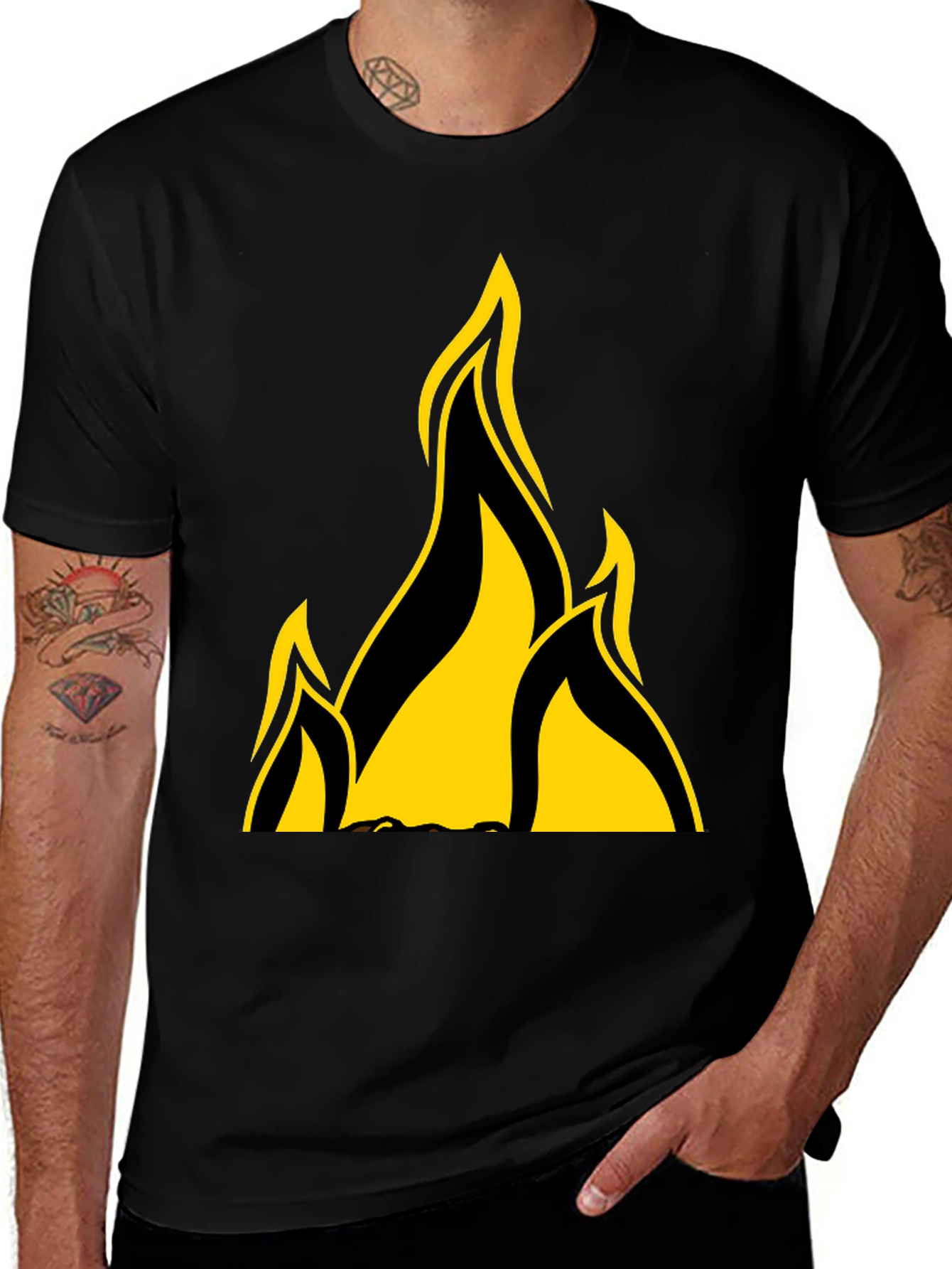 Flame Graphic Black T-Shirt