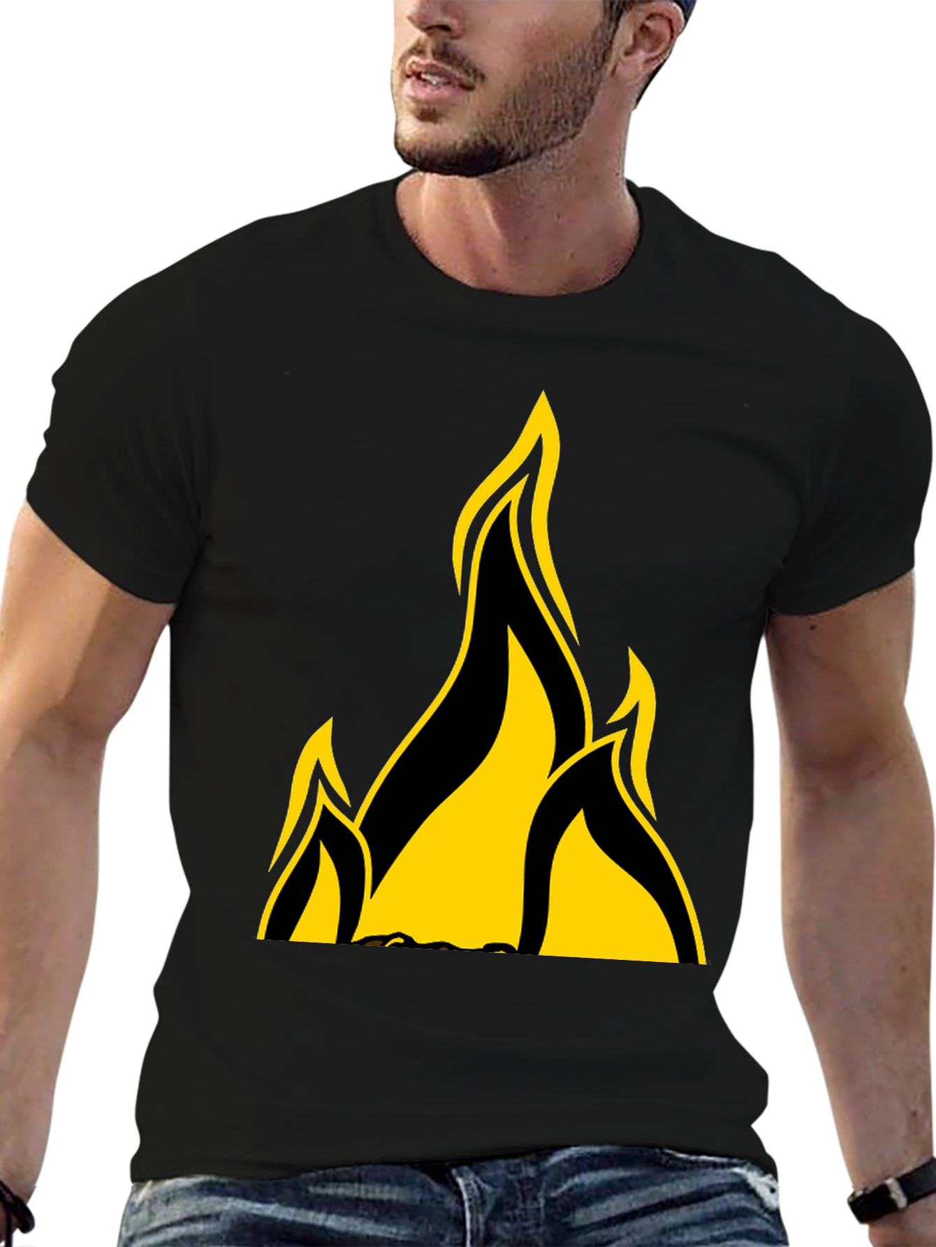 Flame Graphic Black T-Shirt