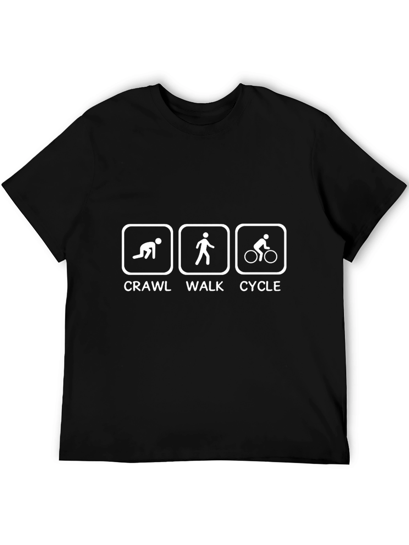 Crawl Walk Cycle Black Graphic Tee