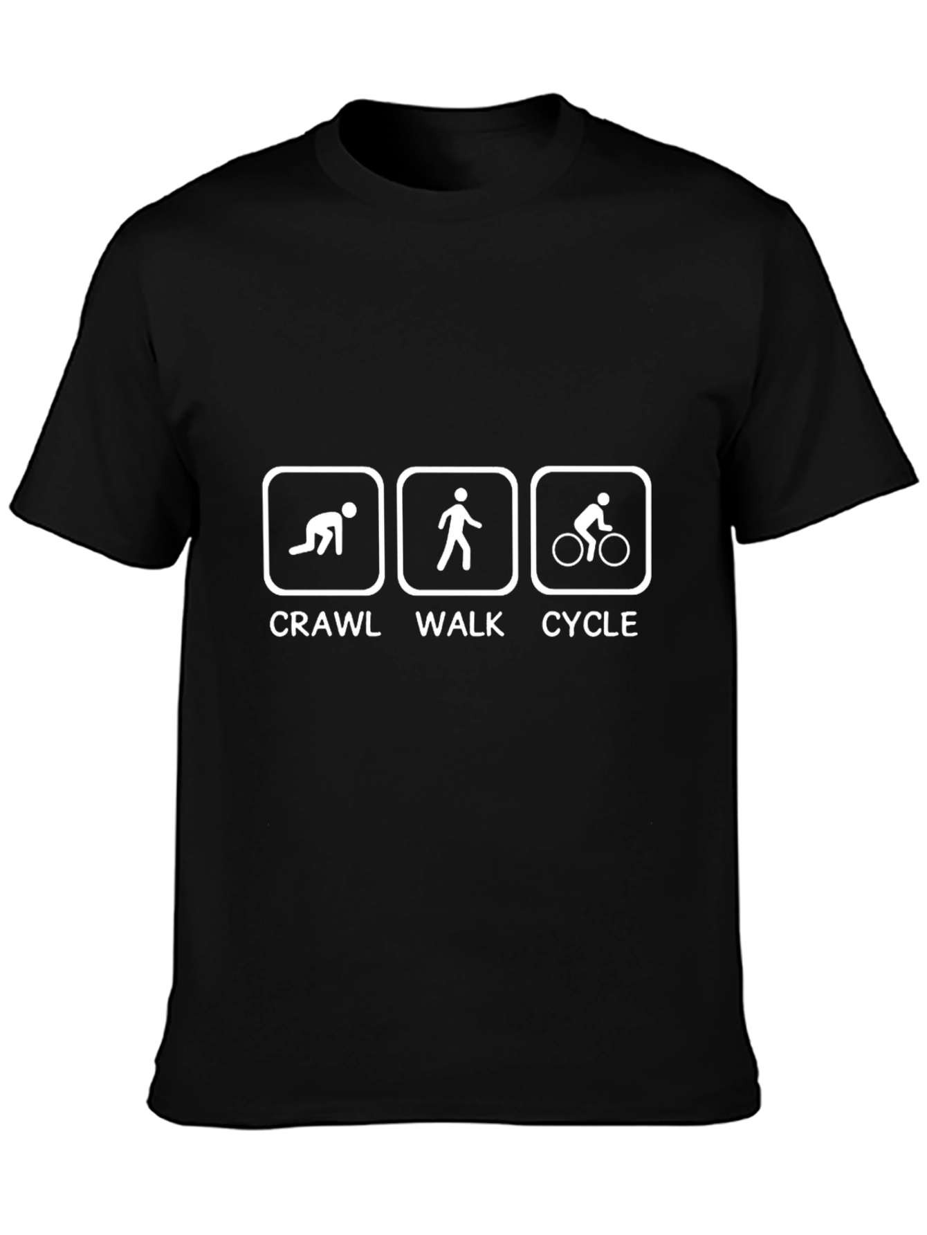Crawl Walk Cycle Black Graphic Tee