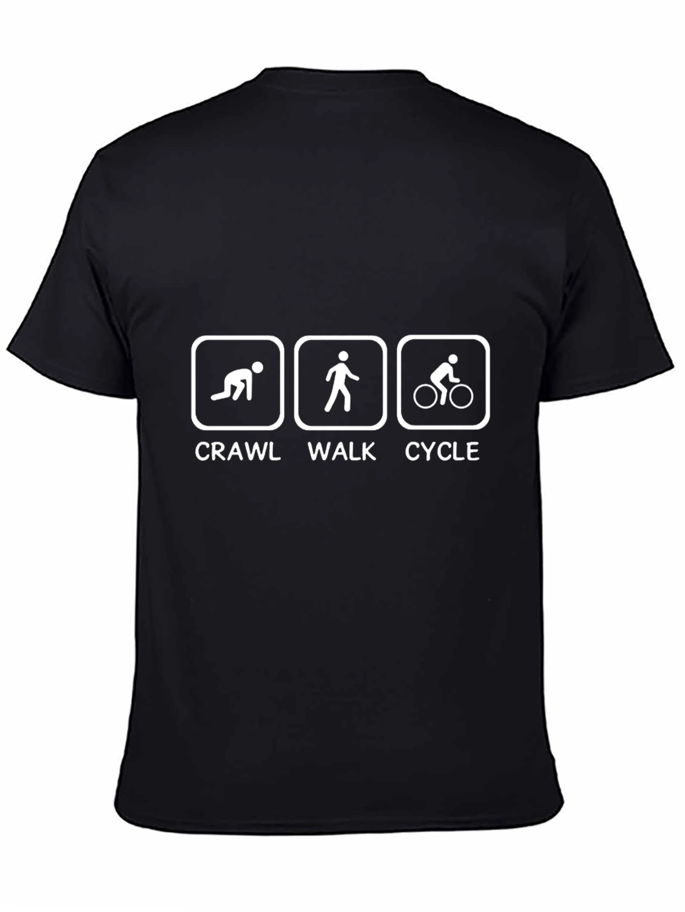 Crawl Walk Cycle Black Graphic Tee