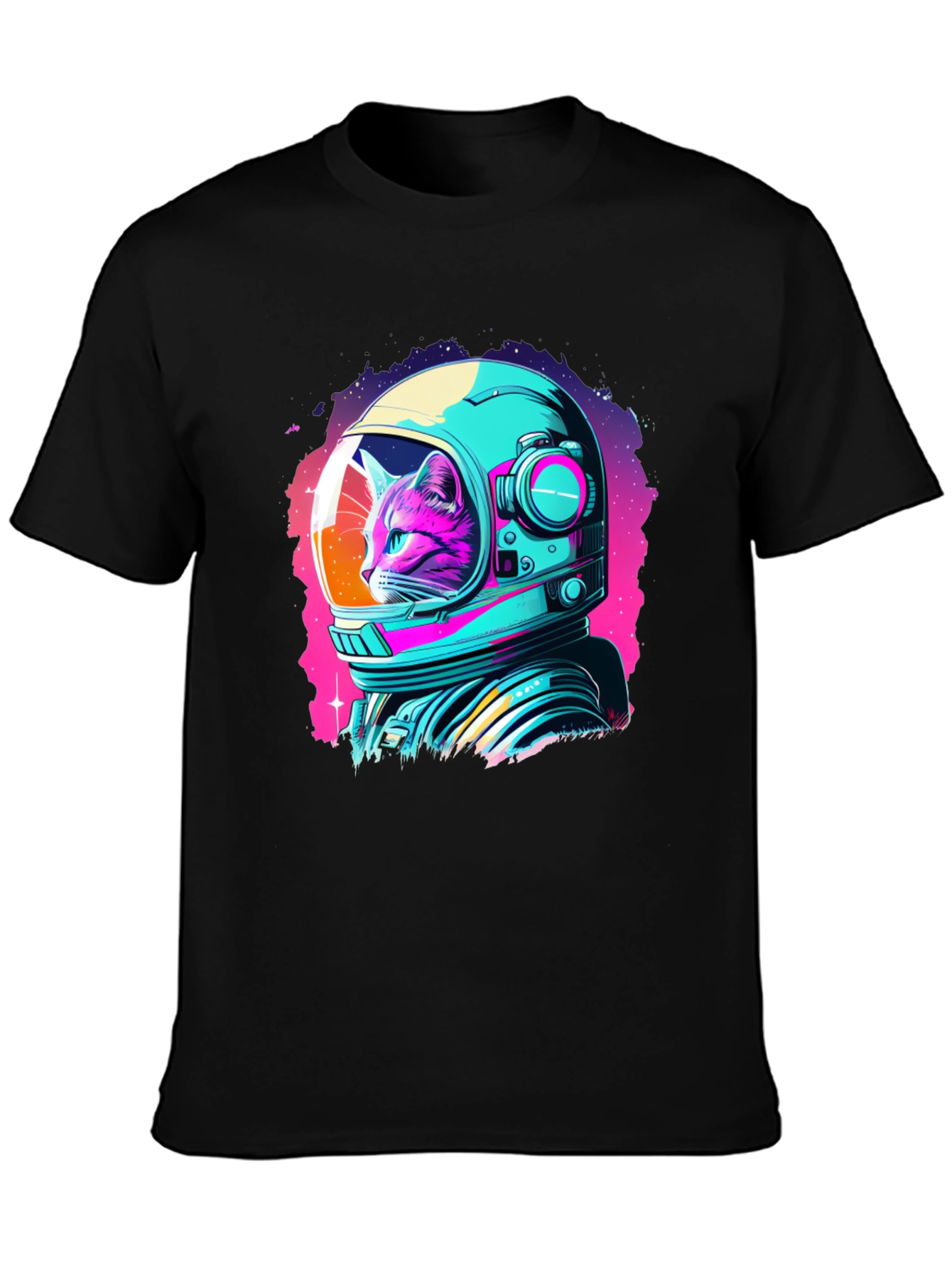 Cat Astronaut T-Shirt - Galaxy Design