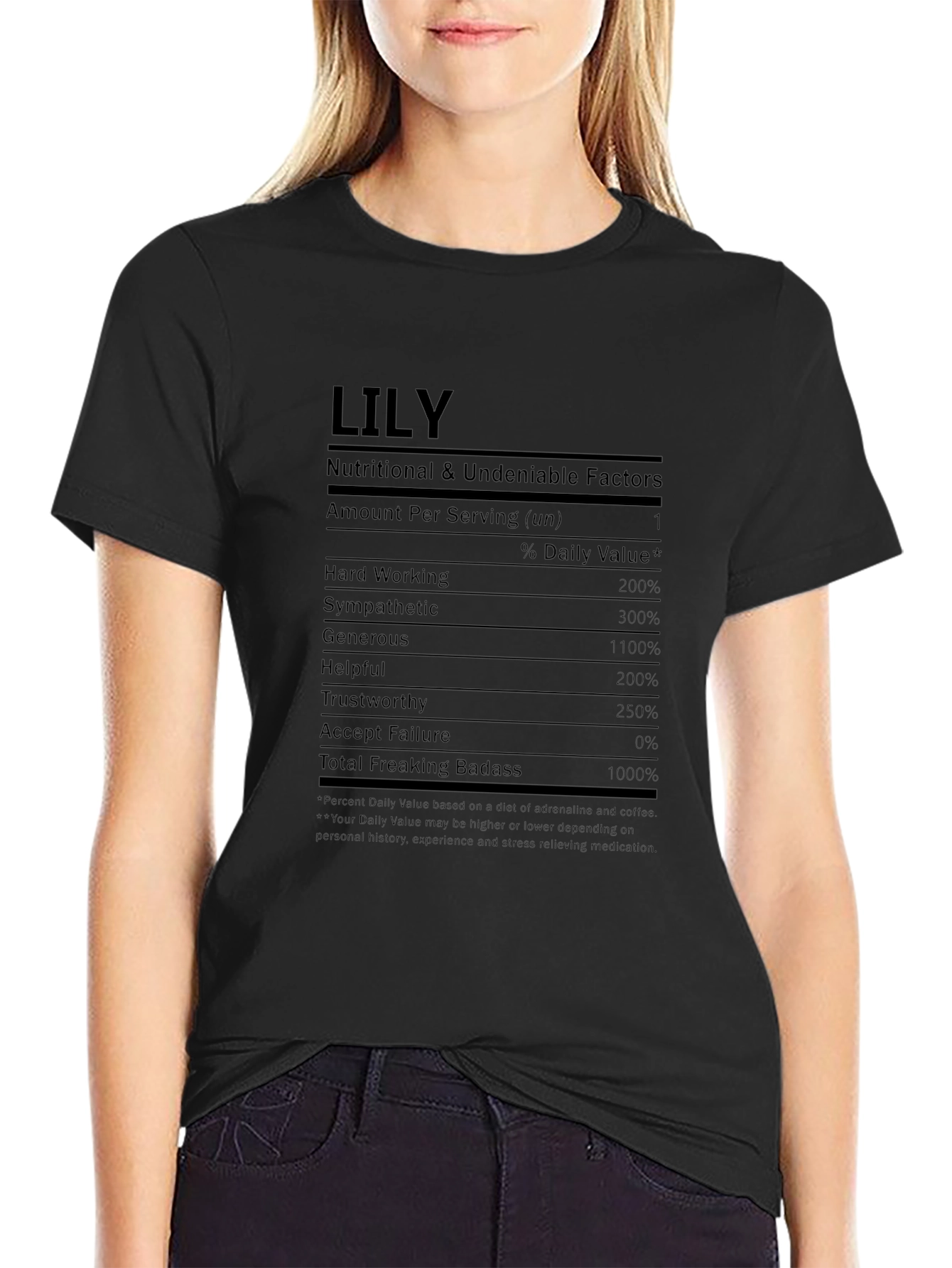 Lily Nutritional Facts T-Shirt - Funny Gift