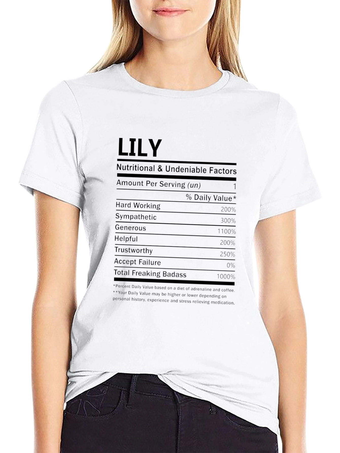 Lily Nutritional Facts T-Shirt - Funny Gift