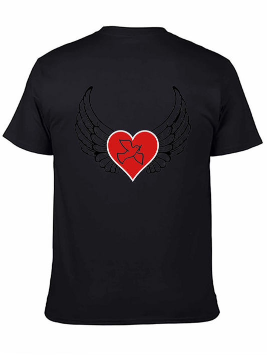 Heart Wings Peace Dove Graphic T-Shirt
