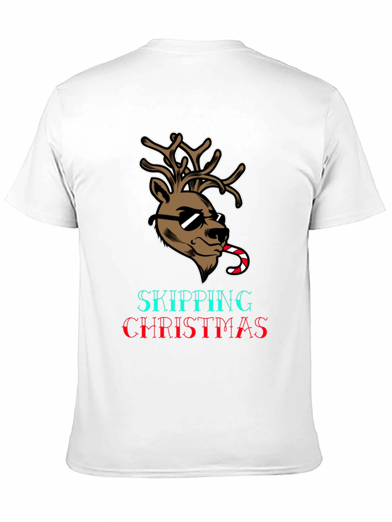Skipping Christmas T-Shirt with Reindeer Design