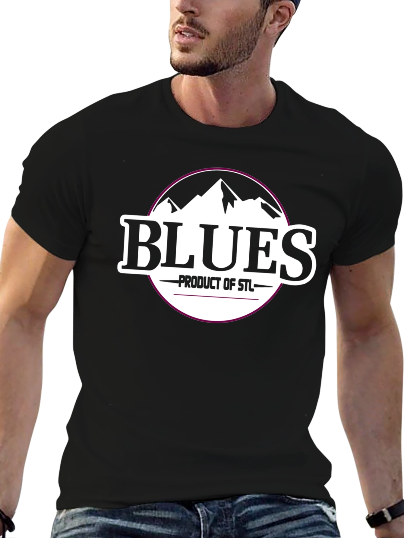 Blues Product of STL Black T-Shirt