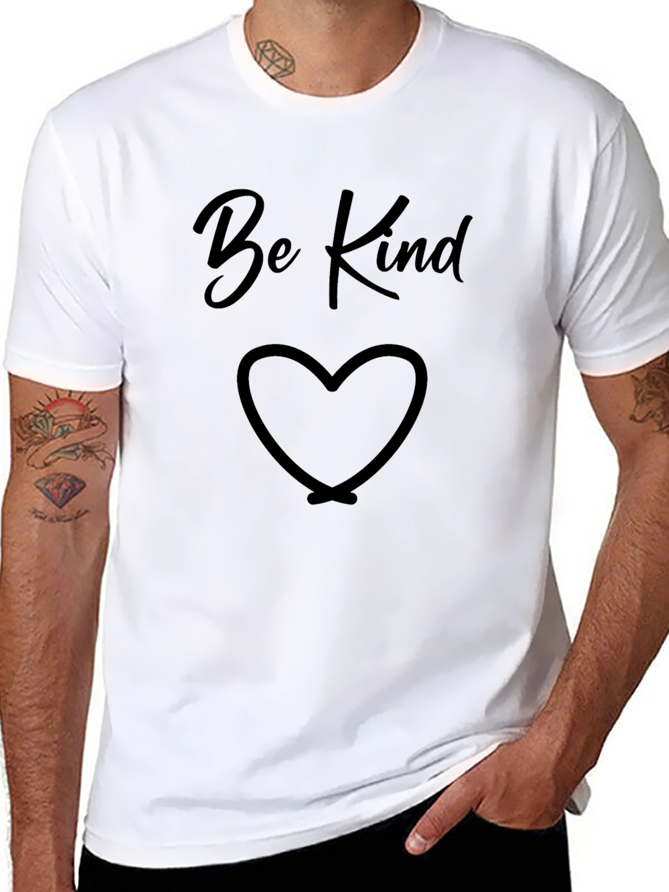 Be Kind Heart Graphic Tee - Black