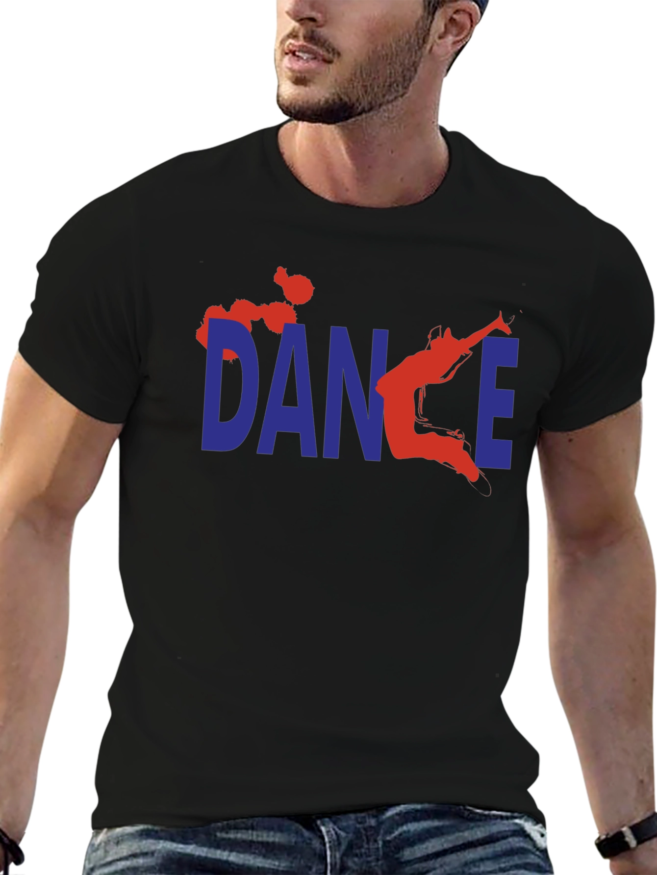 Dance Graphic T-Shirt - Black Cotton Tee