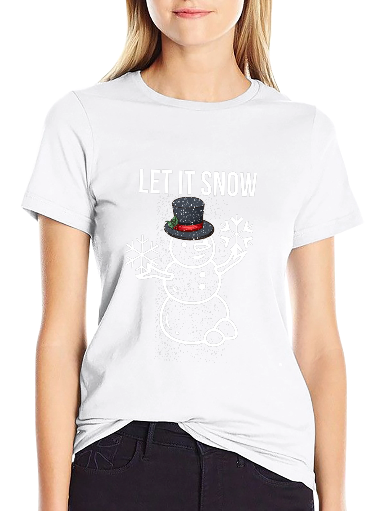 Let It Snow Snowman Graphic Tee