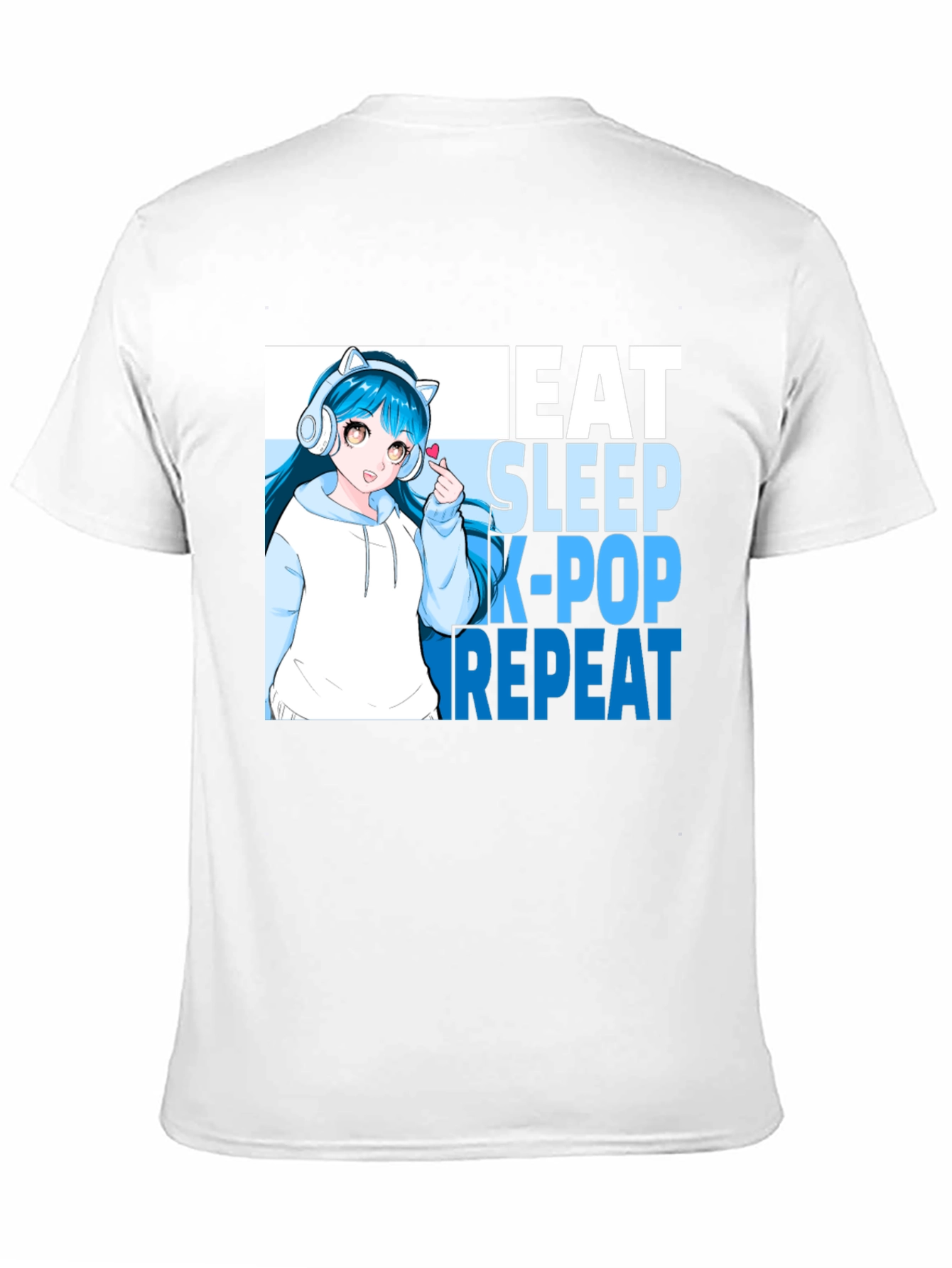 Eat Sleep K-Pop Repeat Anime Graphic Tee
