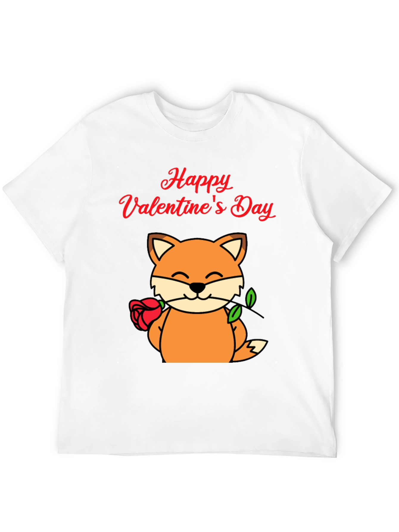 Valentines Day Fox T-Shirt - Mens Black Tee