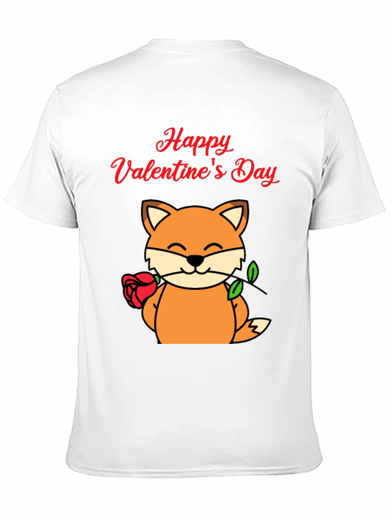 Valentines Day Fox T-Shirt - Mens Black Tee