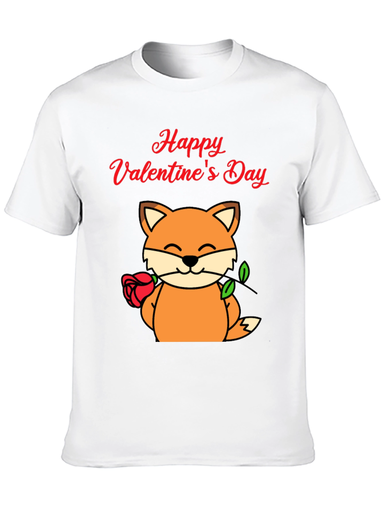 Valentines Day Fox T-Shirt - Mens Black Tee