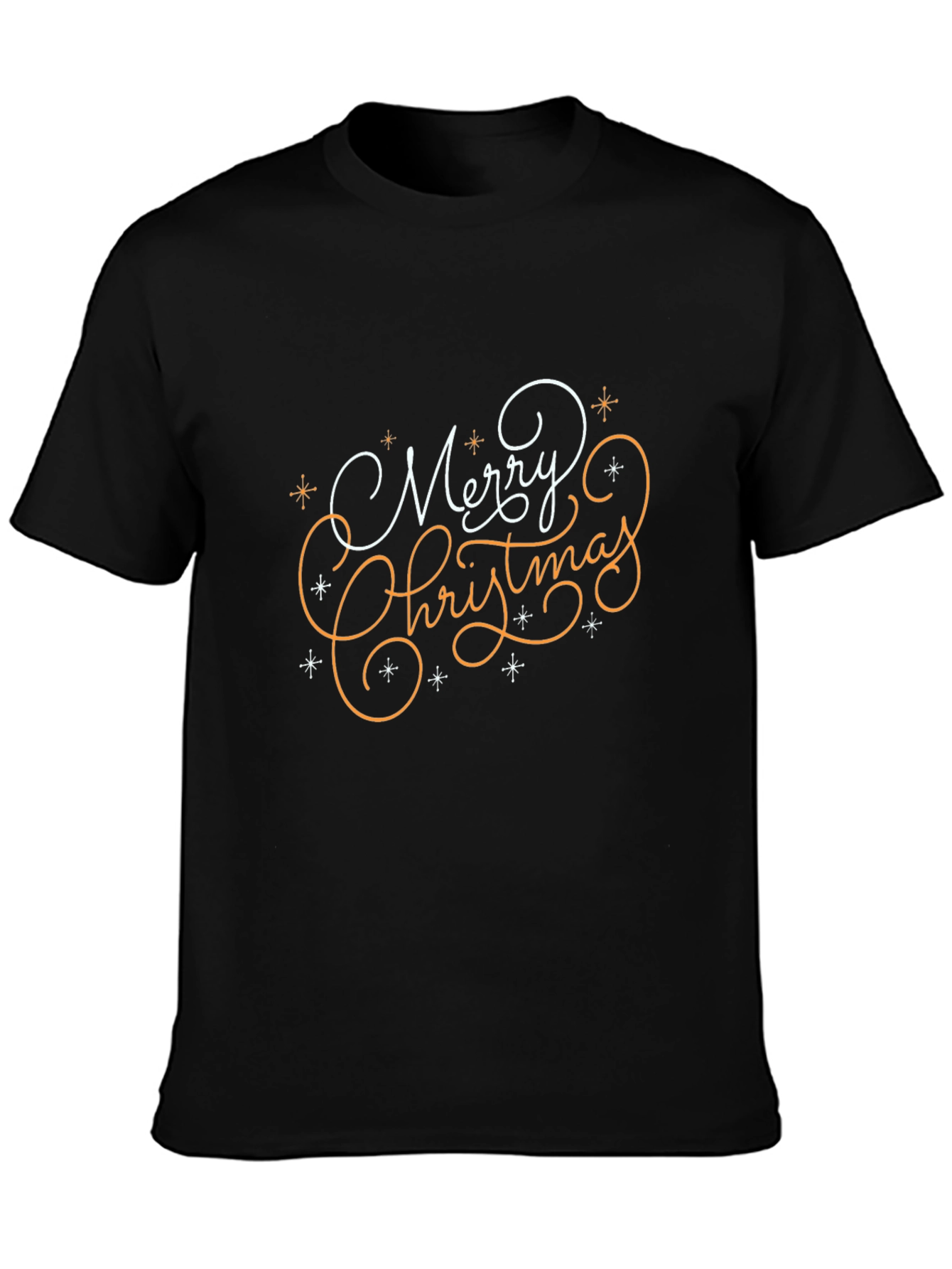 Festive Merry Christmas Graphic Black T-Shirt