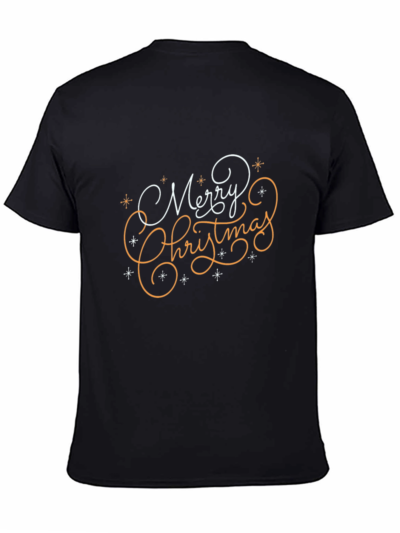 Festive Merry Christmas Graphic Black T-Shirt