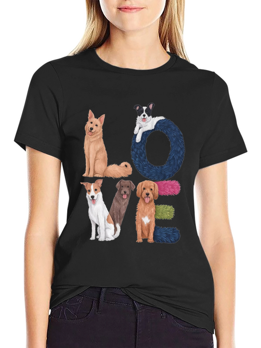 Dog LOVE Graphic Tee - Pet Lover Shirt