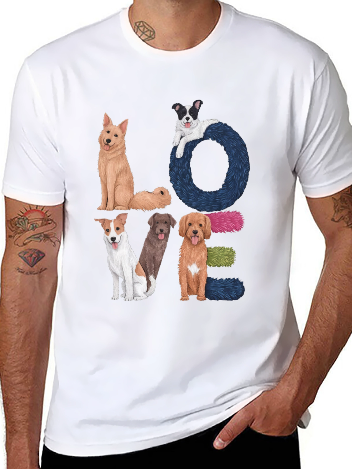 Dog LOVE Graphic Tee - Pet Lover Shirt