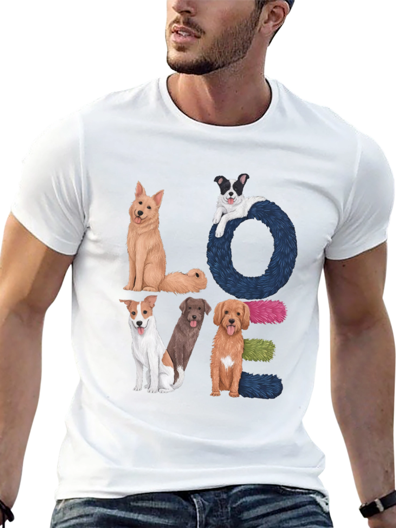 Dog LOVE Graphic Tee - Pet Lover Shirt