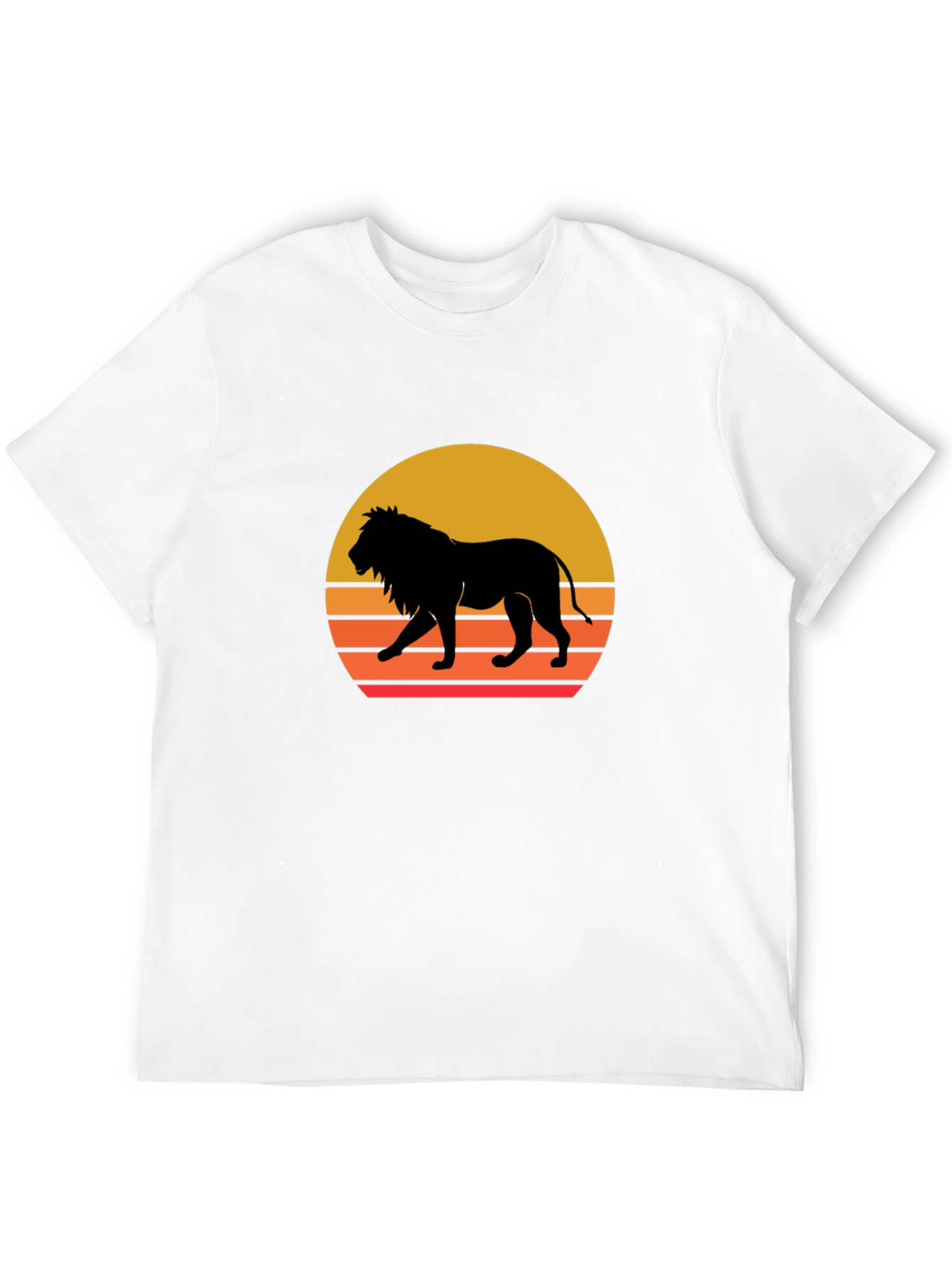 Lion Sunset Graphic Tee - Black T-Shirt