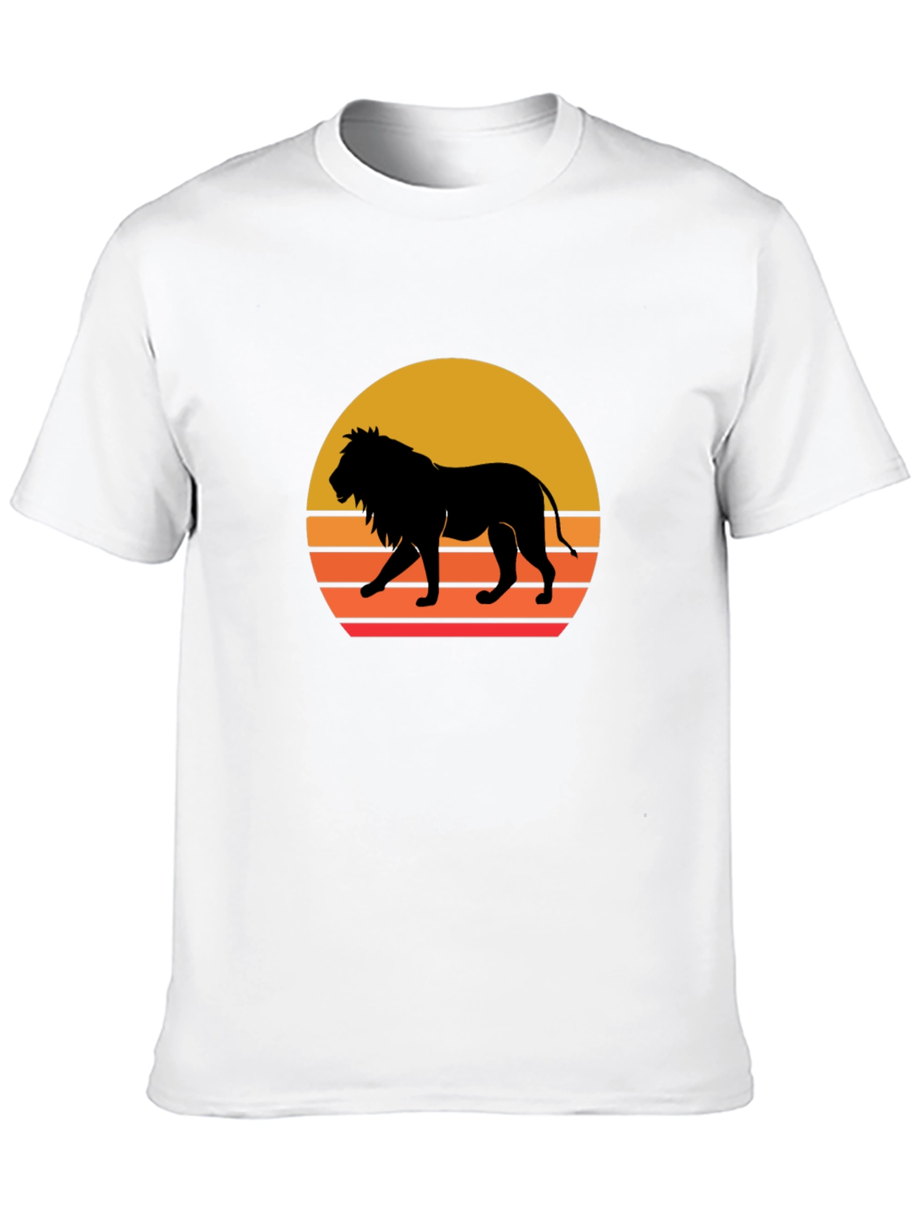 Lion Sunset Graphic Tee - Black T-Shirt