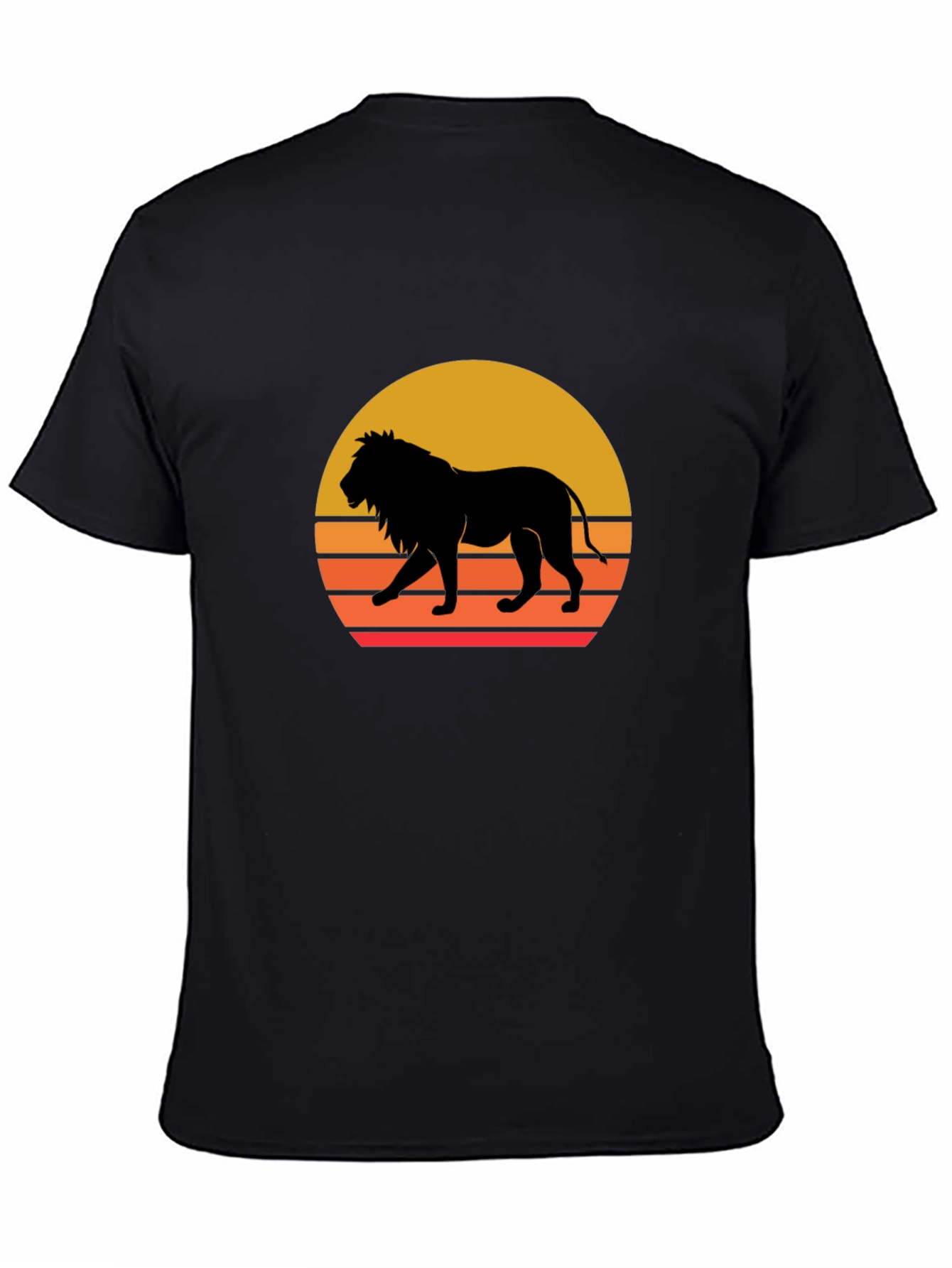 Lion Sunset Graphic Tee - Black T-Shirt