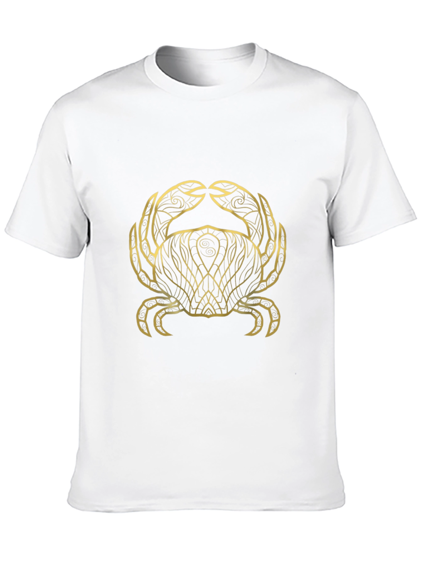 Black T-Shirt with Gold Crab Zodiac Graphic