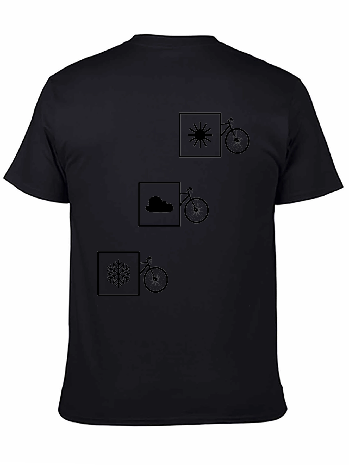 Weather & Bike Graphic Tee - Black Cotton Shirt