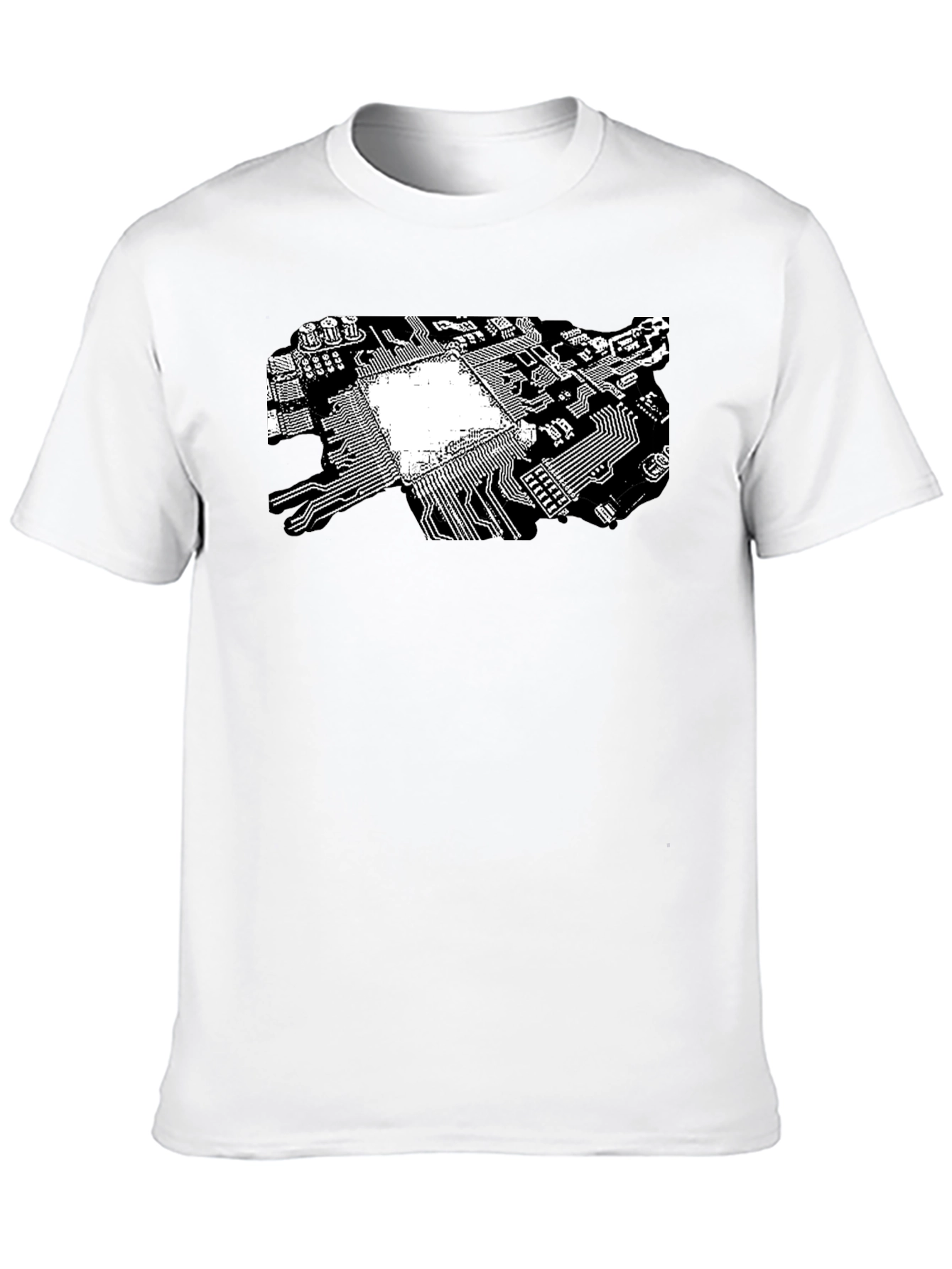 Tech Circuit Board Graphic Tee - Black