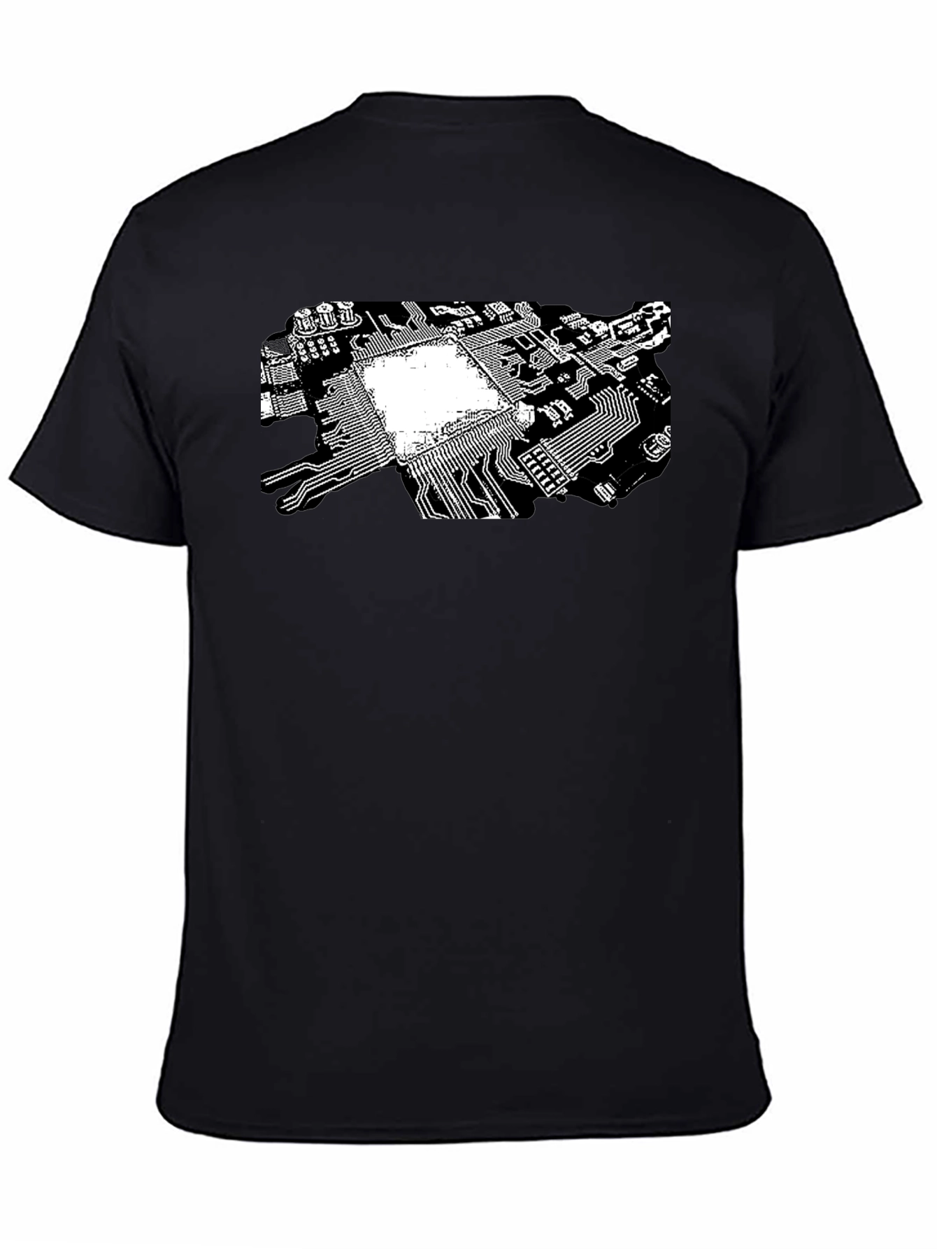 Tech Circuit Board Graphic Tee - Black